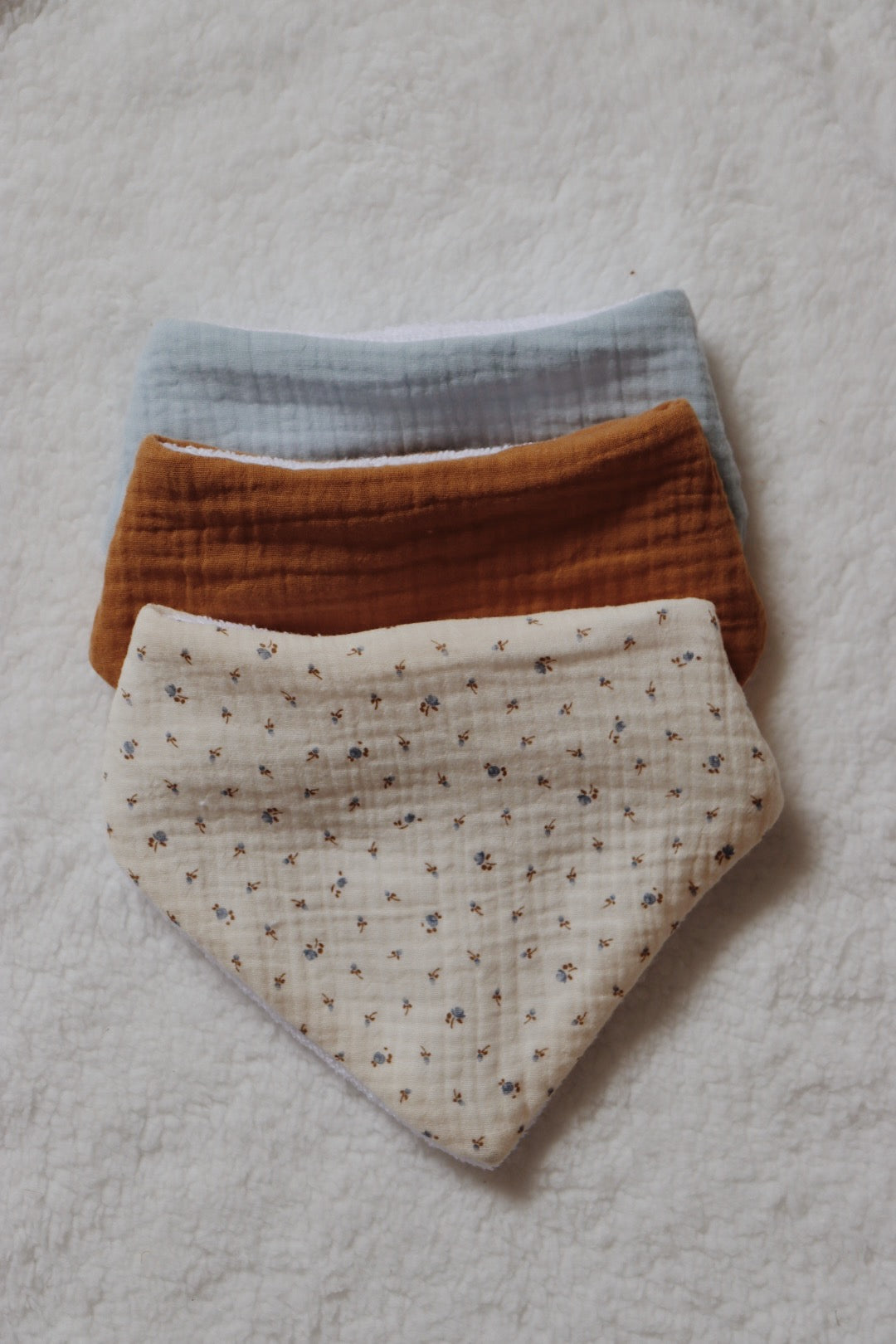 Trio de bavoirs Bleuet