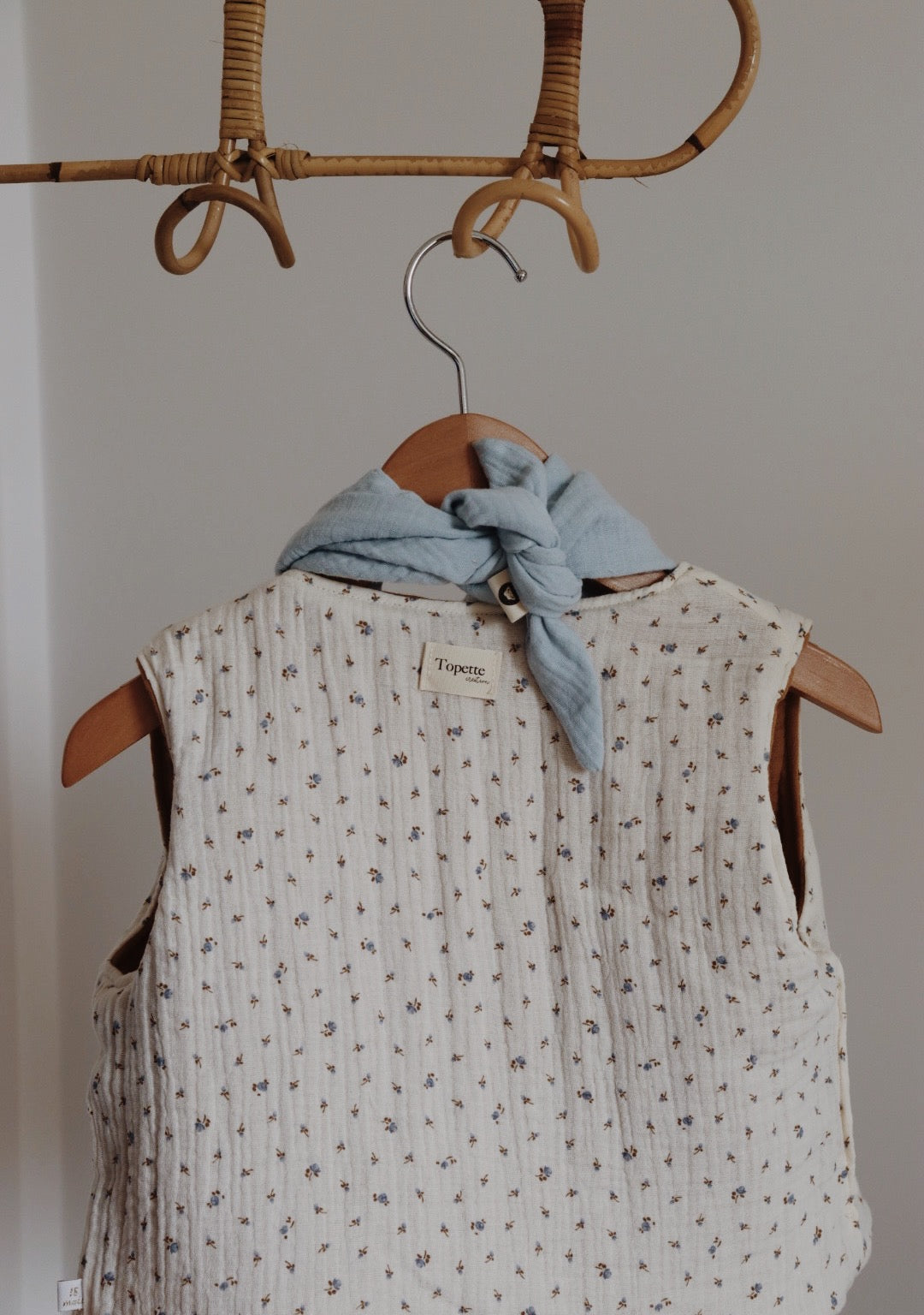 Veste matelassée sans manches Bleuet/Camel