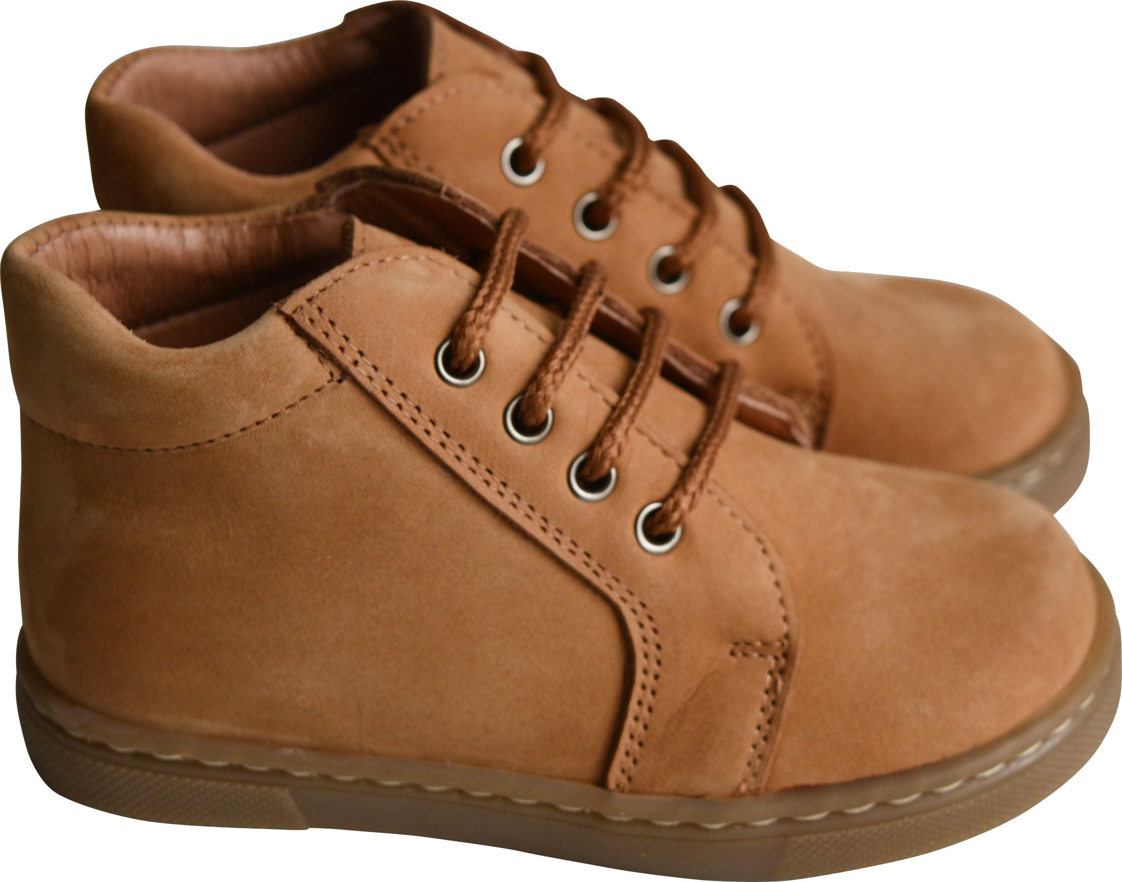 Chaussures Garçon Souples À Lacets Achille - Nubuck Camel