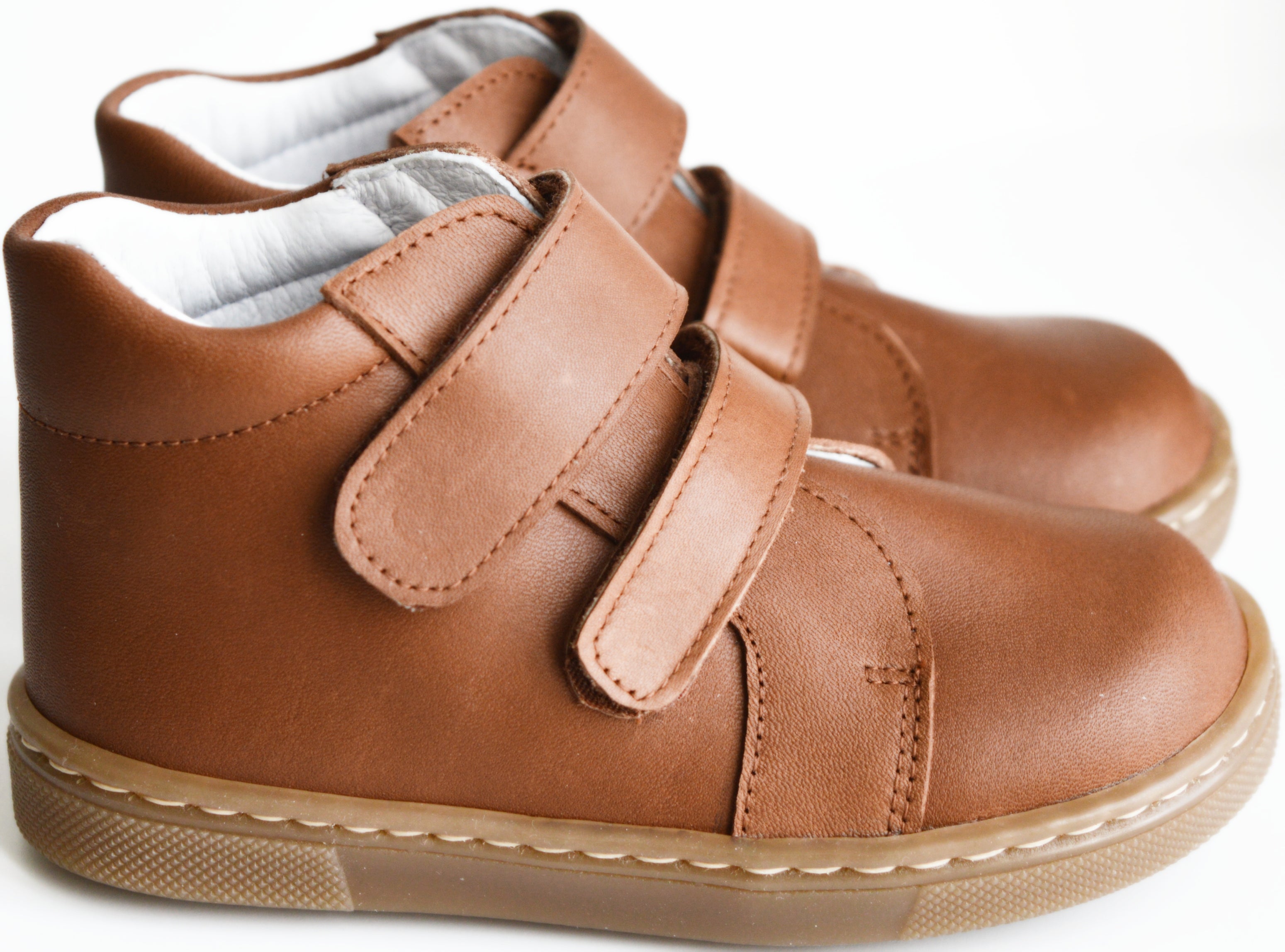 Chaussures Garçon Souples Scratch Achille - Cuir Camel