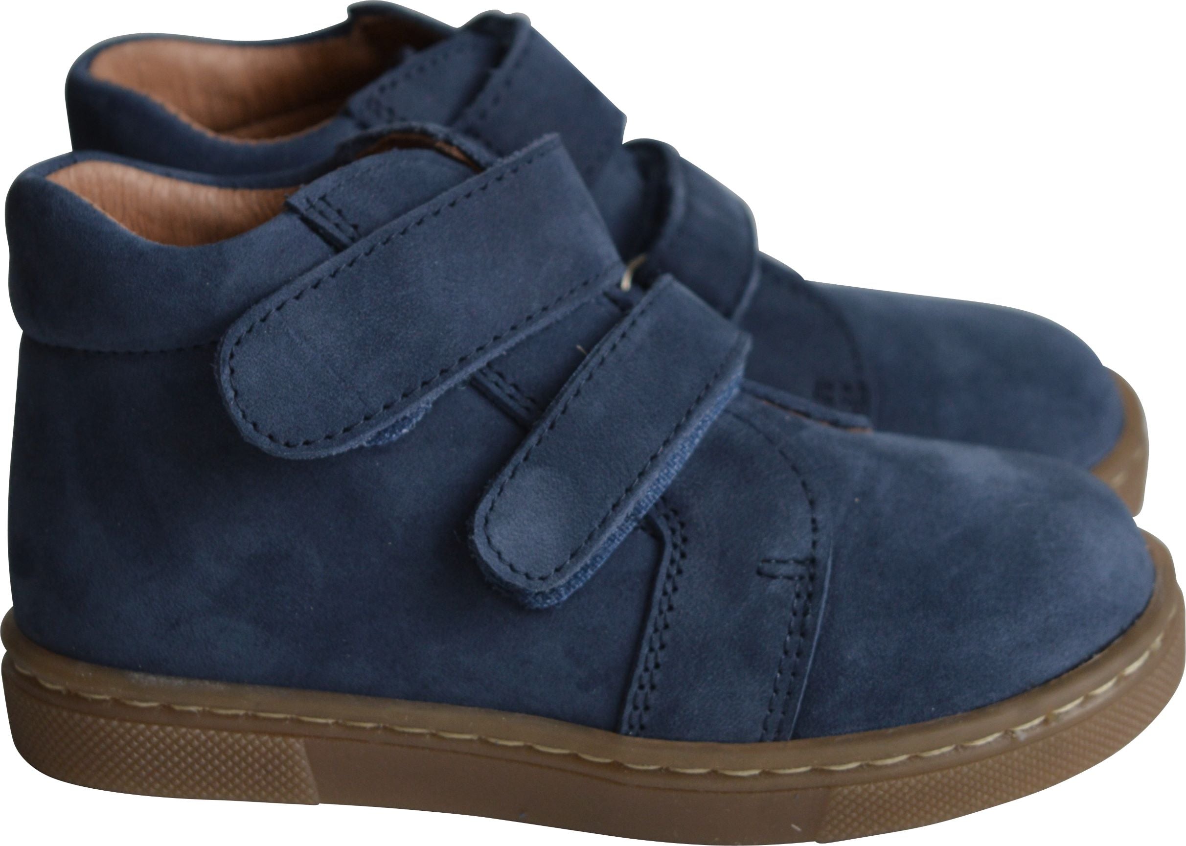 Chaussures Garçon Souples Scratch Achille - Nubuck Bleu Navy