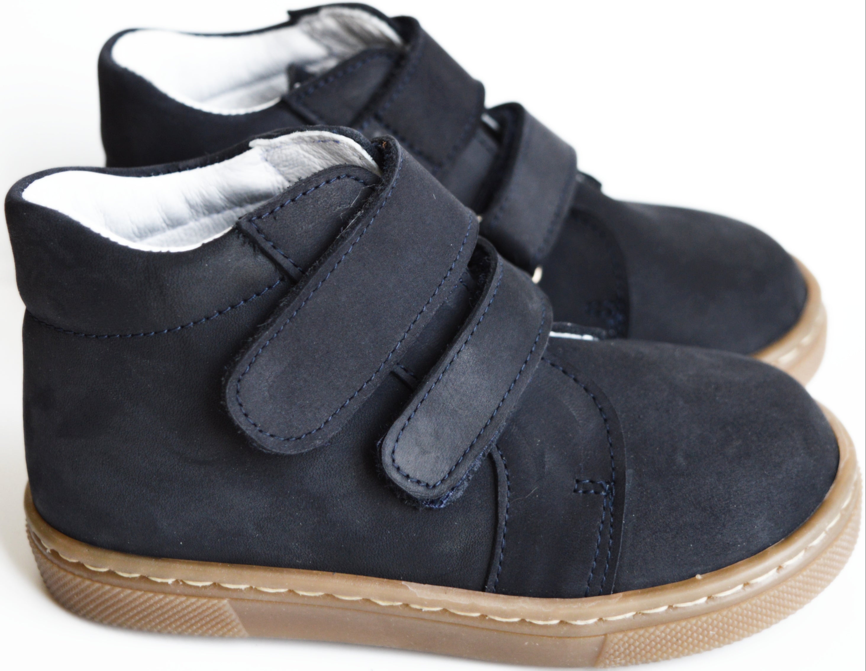 Chaussures Garçon Souples Scratch Achille - Nubuck Bleu Marine