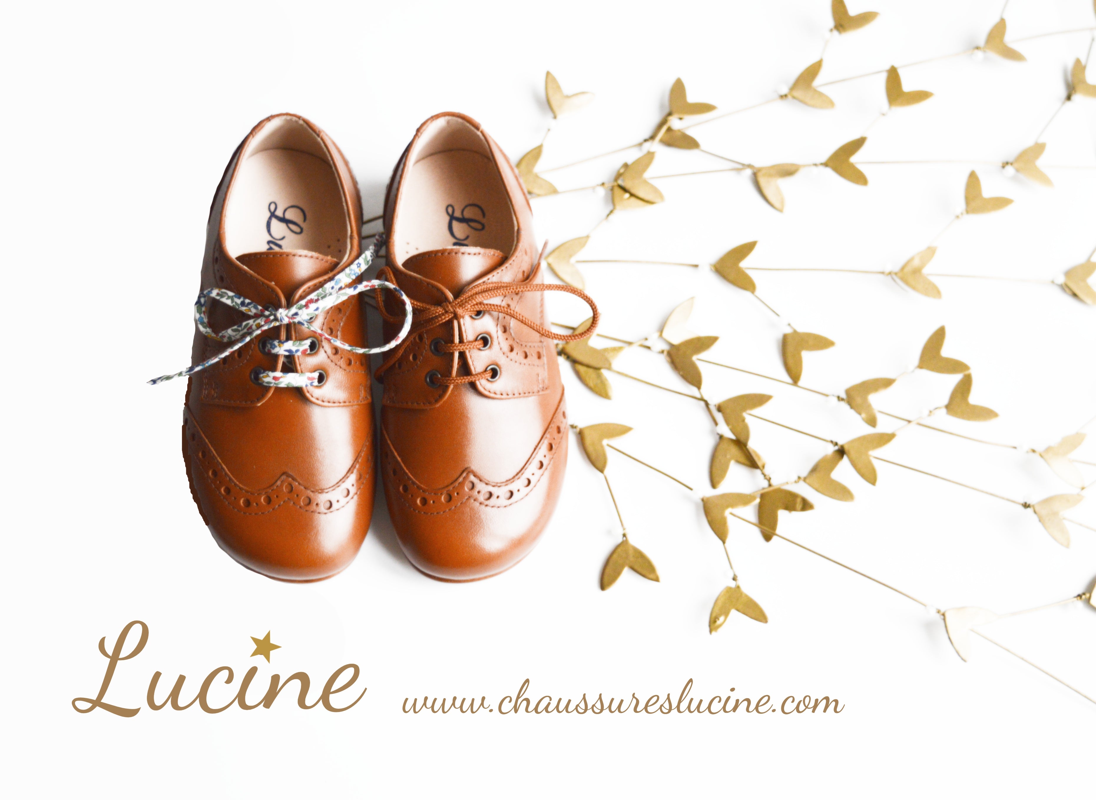 Chaussures Derbies Enfant À Lacets Gabriel Bout Golf - Cuir Camel