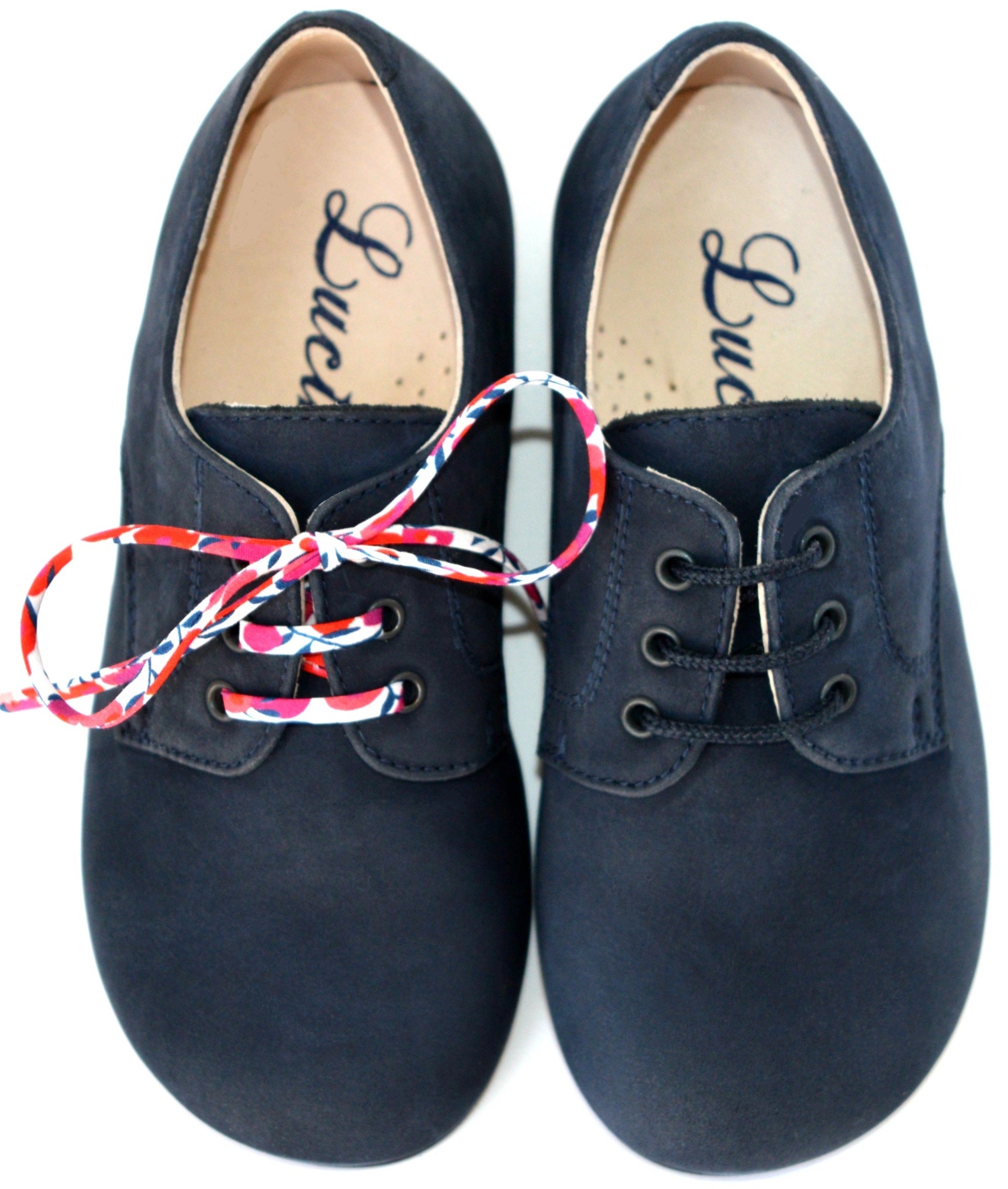 Chaussures Derbies Enfant À Lacets Gaël - Nubuck Bleu Marine