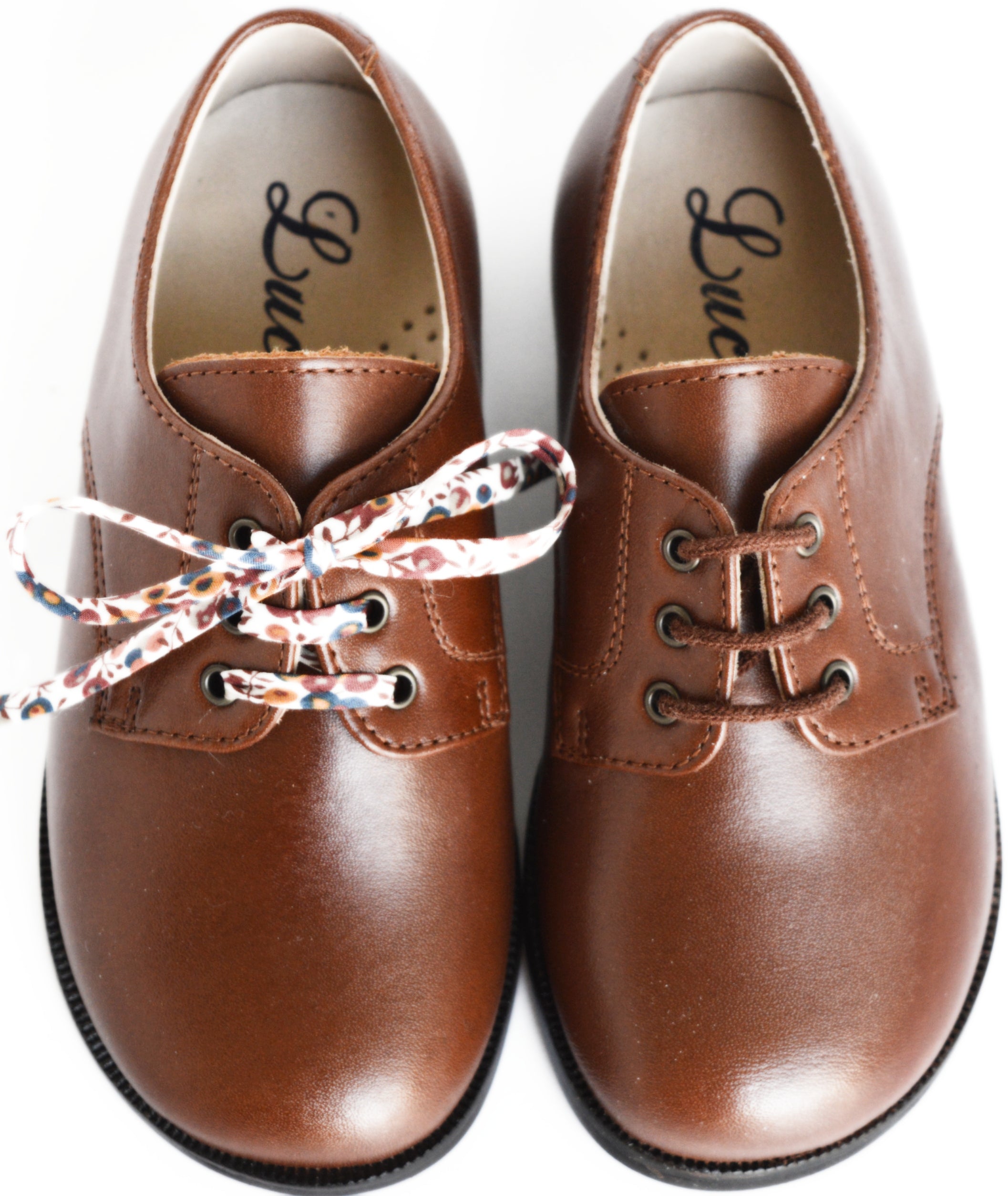 Chaussures Derbies Enfant Resistantes À Lacets Gaël - Cuir Cognac