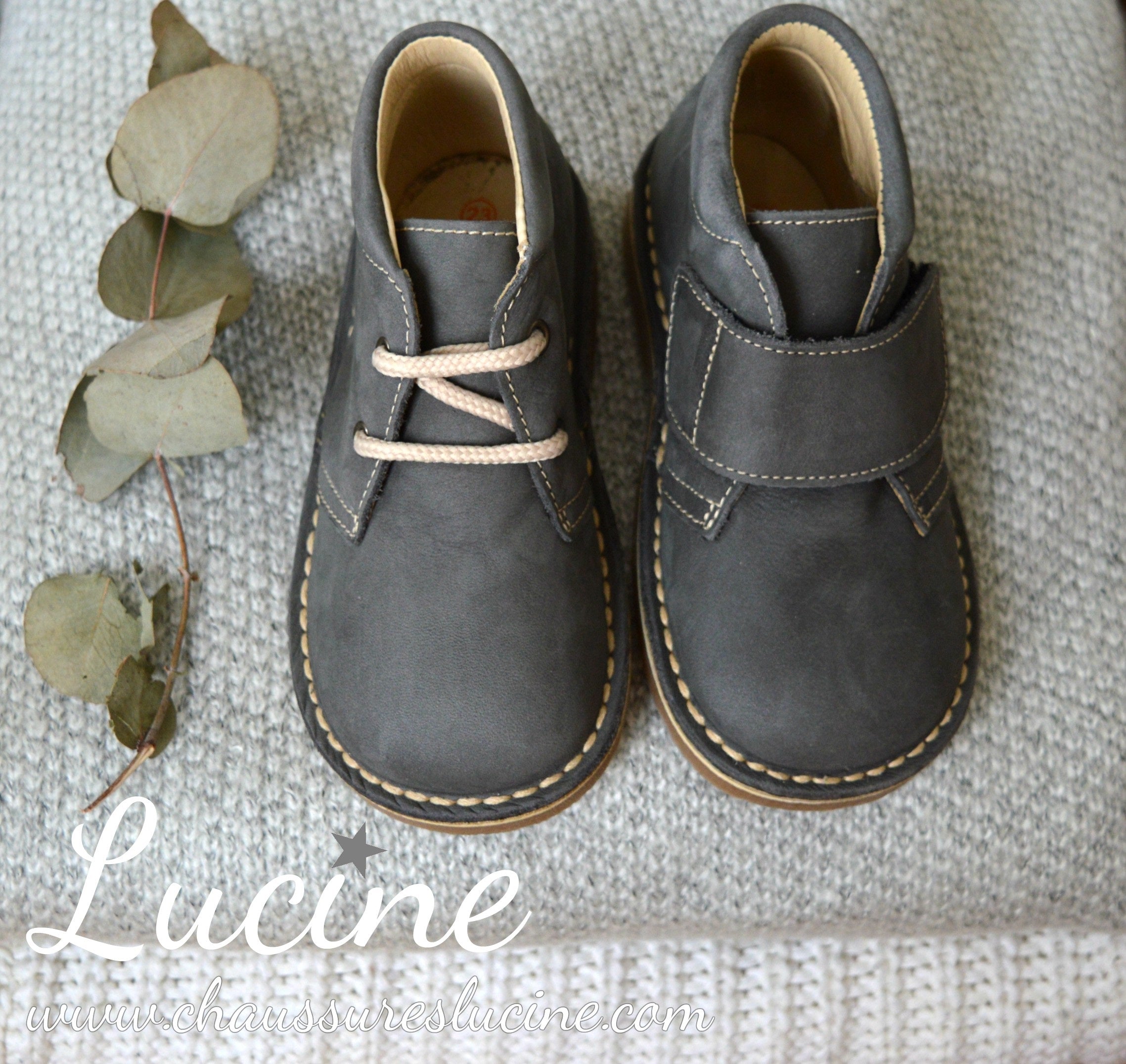 Chaussures Garçon Scratch Gaspard - Nubuck Gris