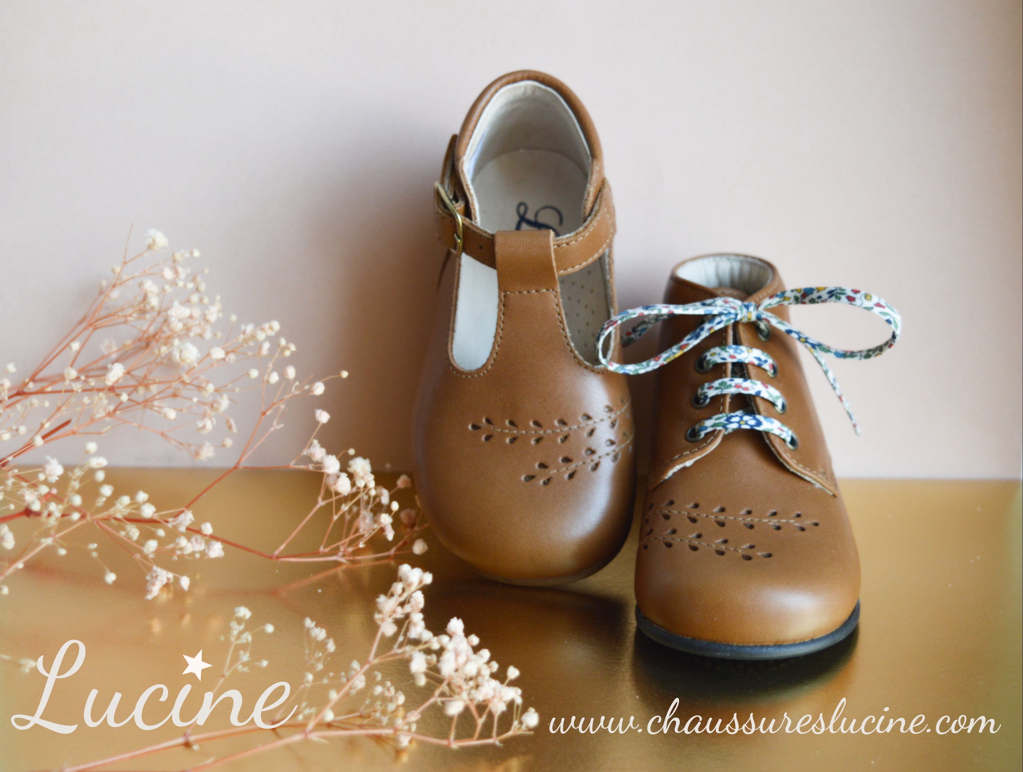 Chaussures Bottillons Isis Lacets - Cuir Camel