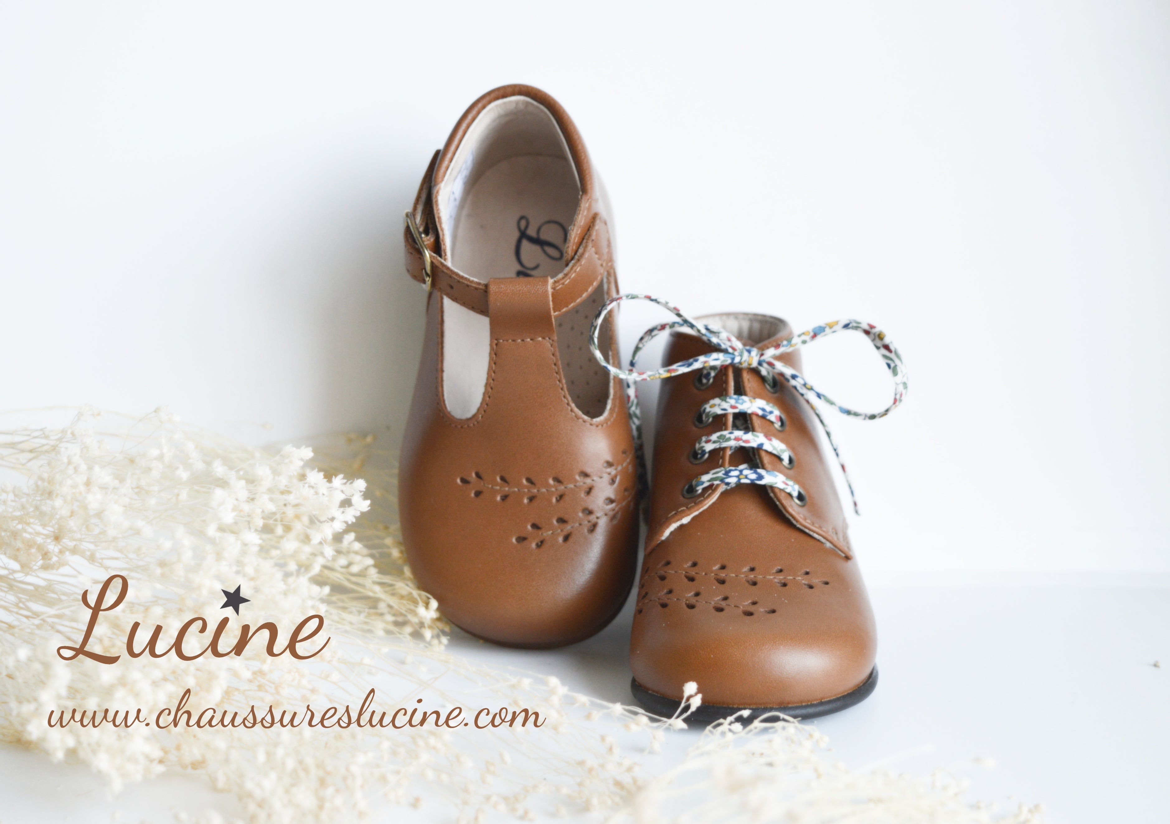 Chaussures Bottillons Isis Lacets - Cuir Camel