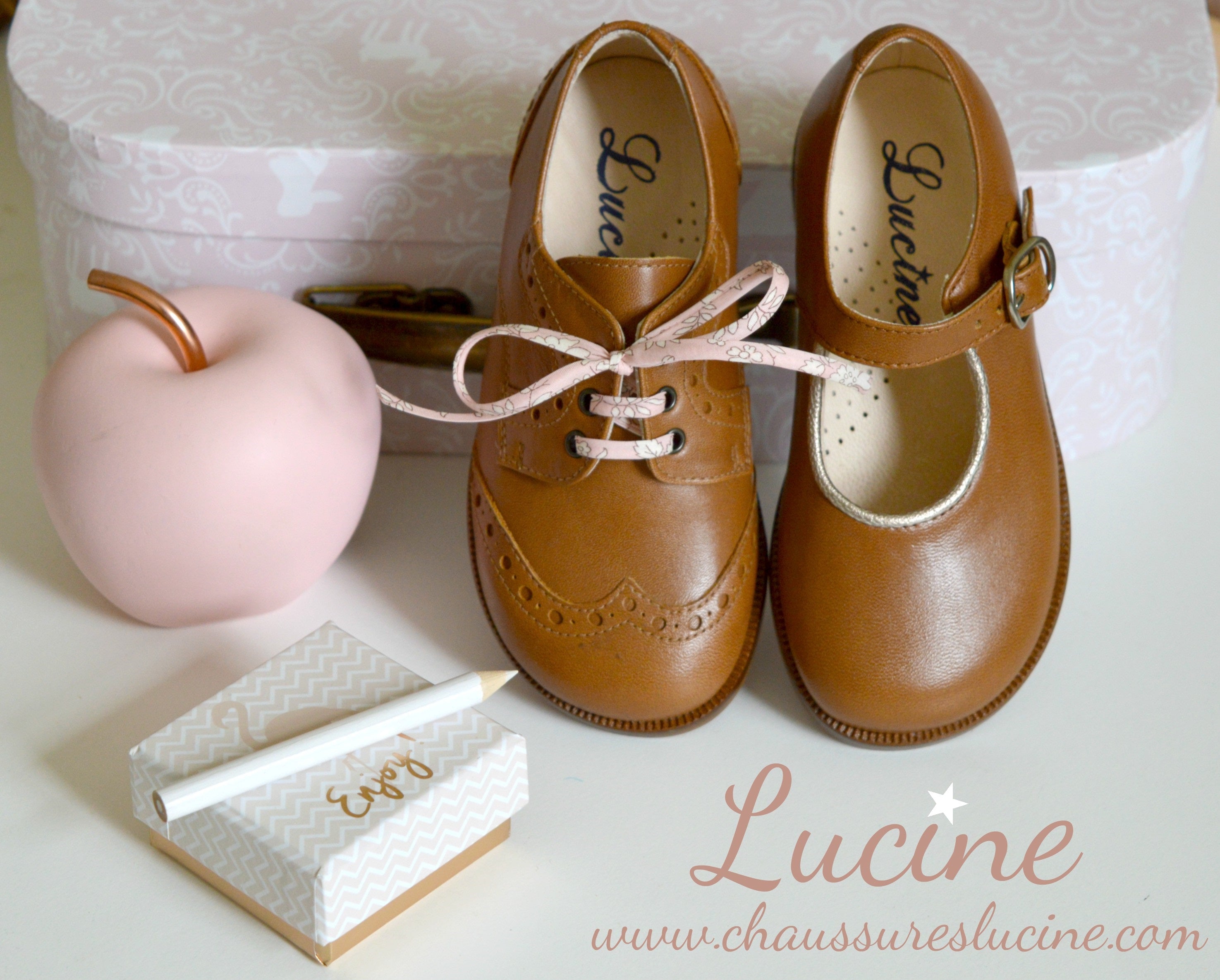 Chaussures Louise Resistantes Fille À Boucle - Cuir Camel Or