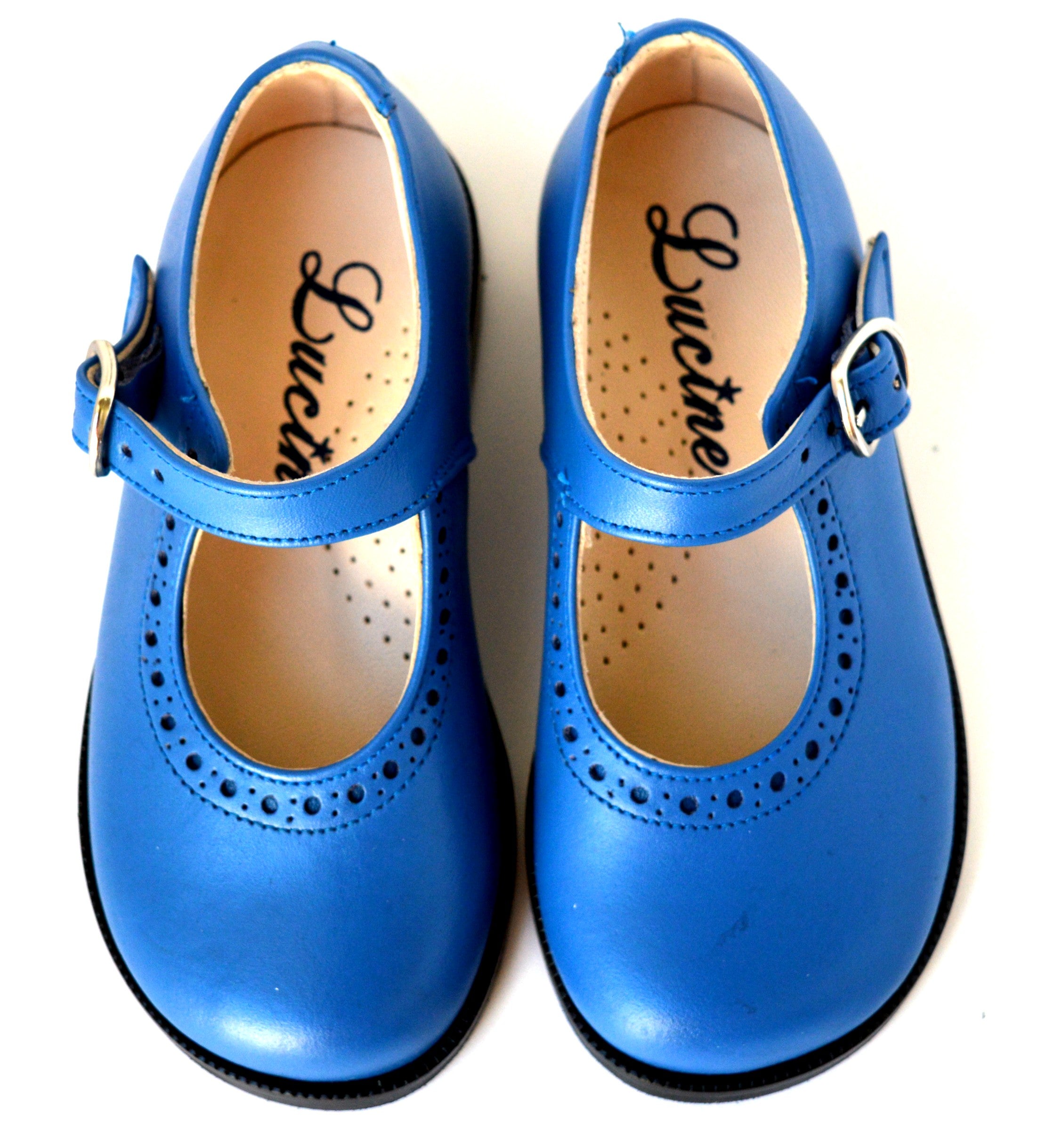 Chaussures Louise Resistantes Fille À Boucle - Cuir Bleu Royal