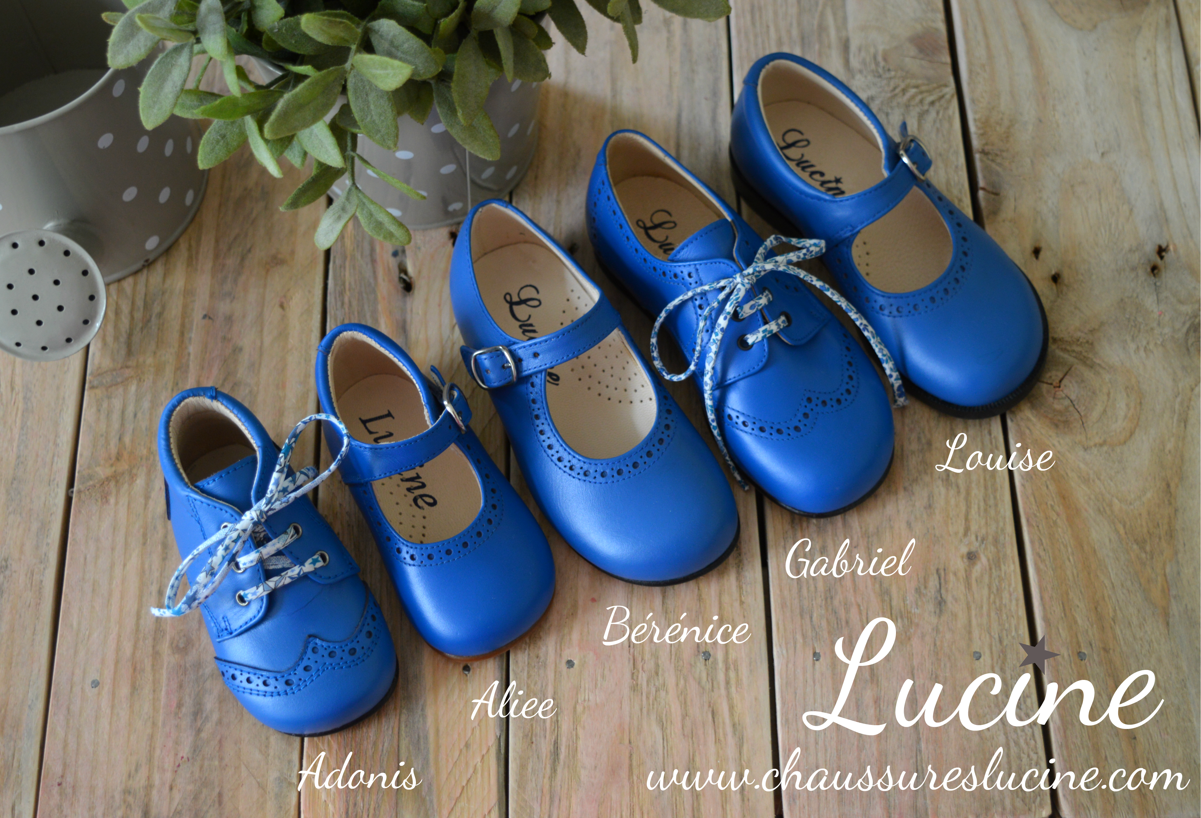 Chaussures Louise Resistantes Fille À Boucle - Cuir Bleu Royal