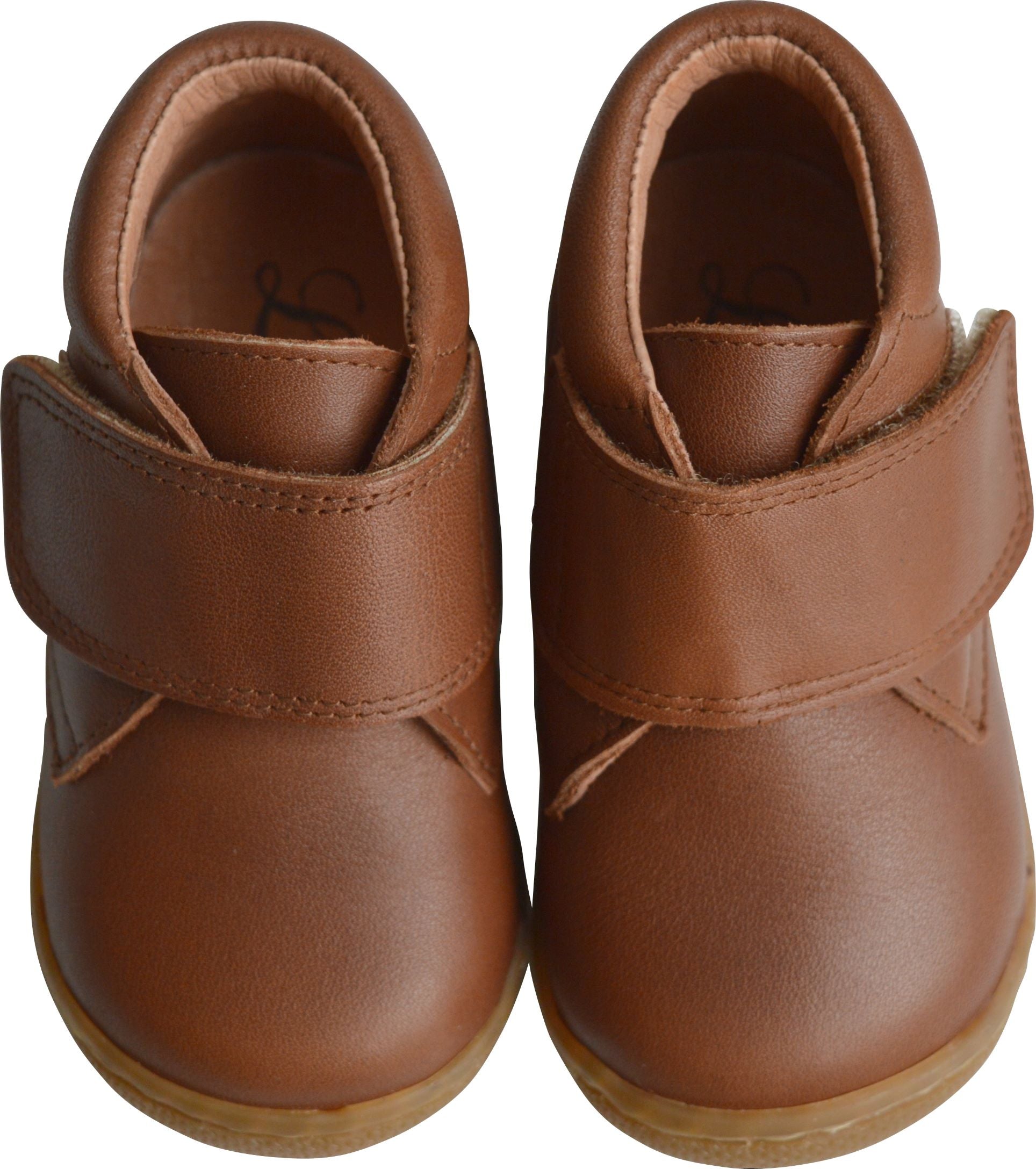 Chaussures Bottillons Scratchs Lucien - Cuir Cognac