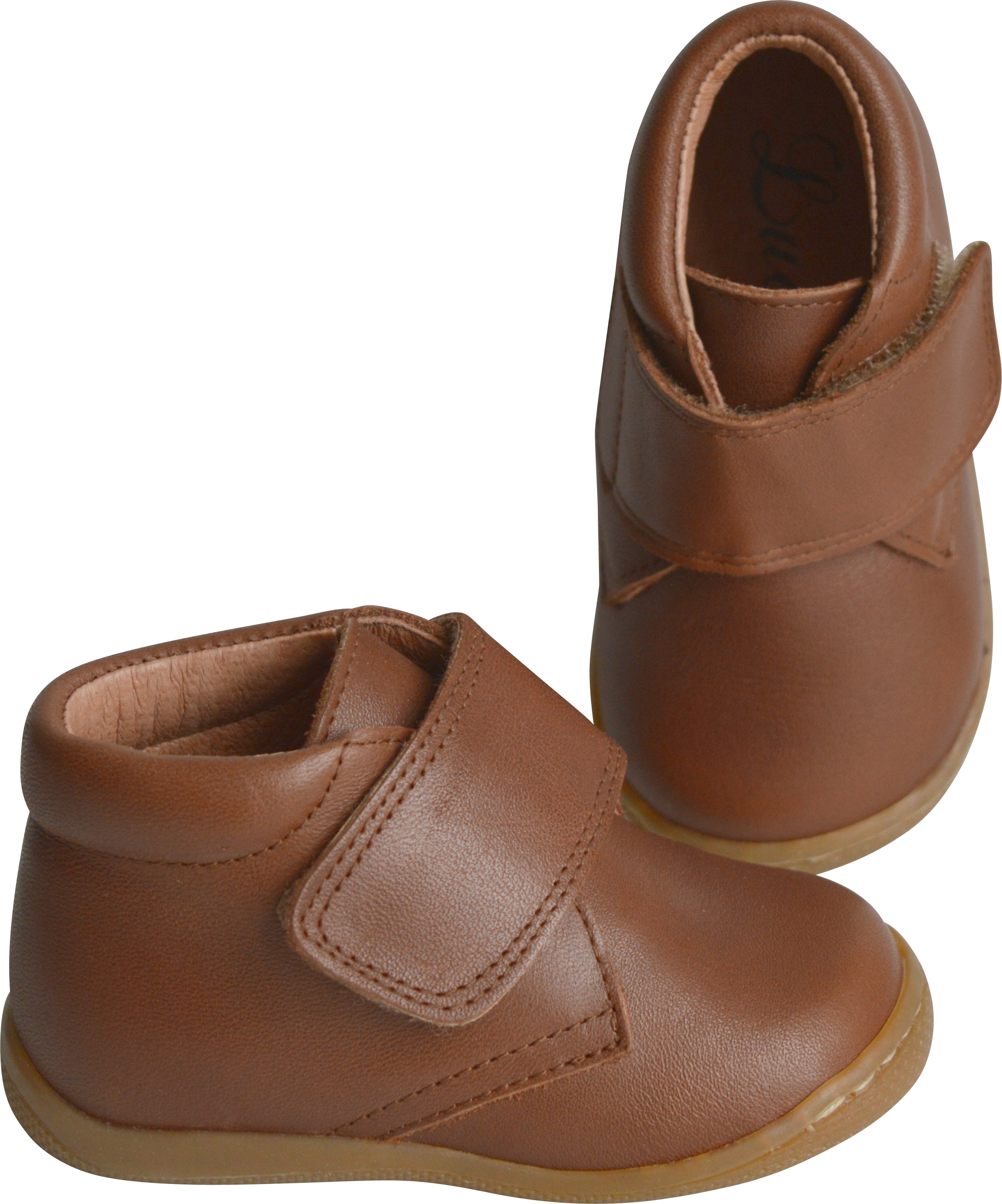 Chaussures Bottillons Scratchs Lucien - Cuir Cognac