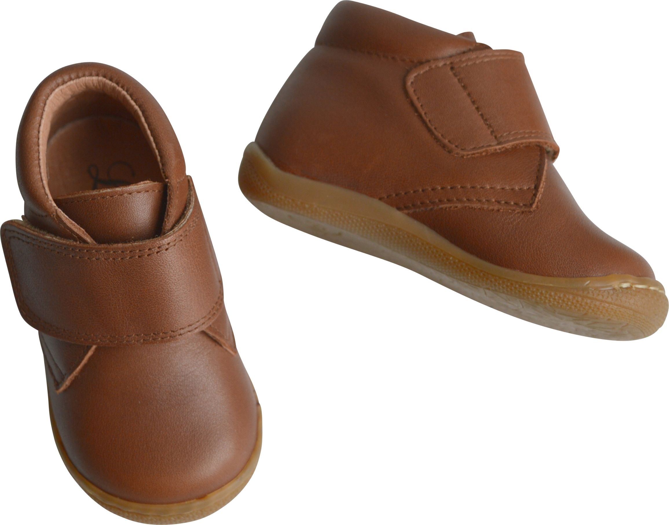 Chaussures Bottillons Scratchs Lucien - Cuir Cognac