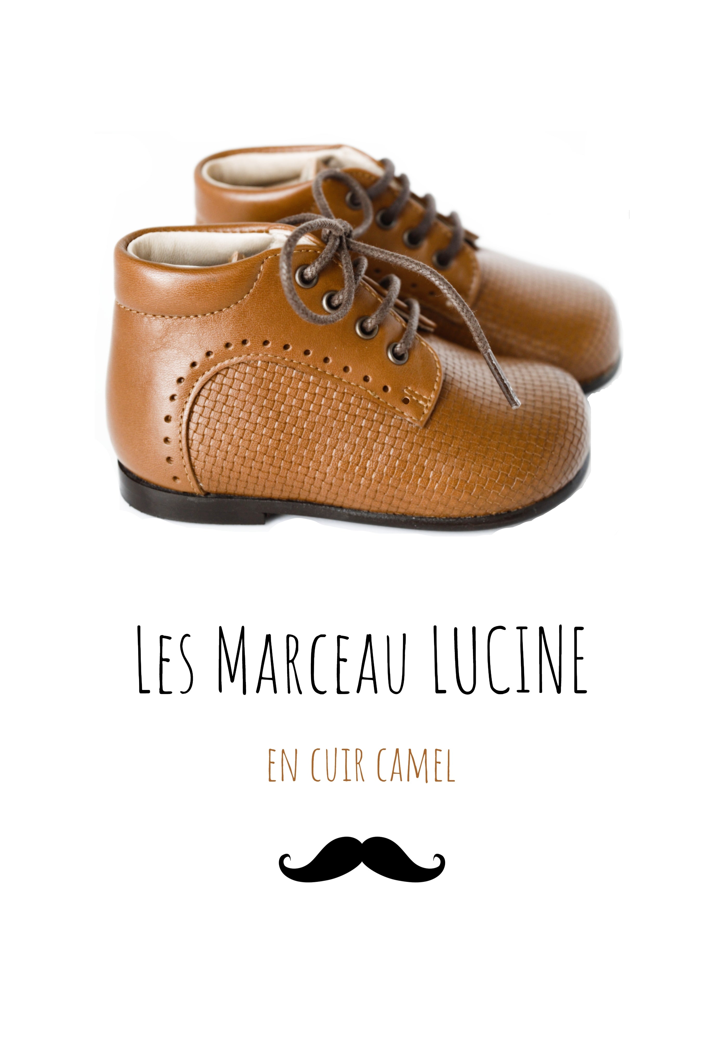 Chaussures Bébé Bottillons À Lacets Marceau - Cuir Camel