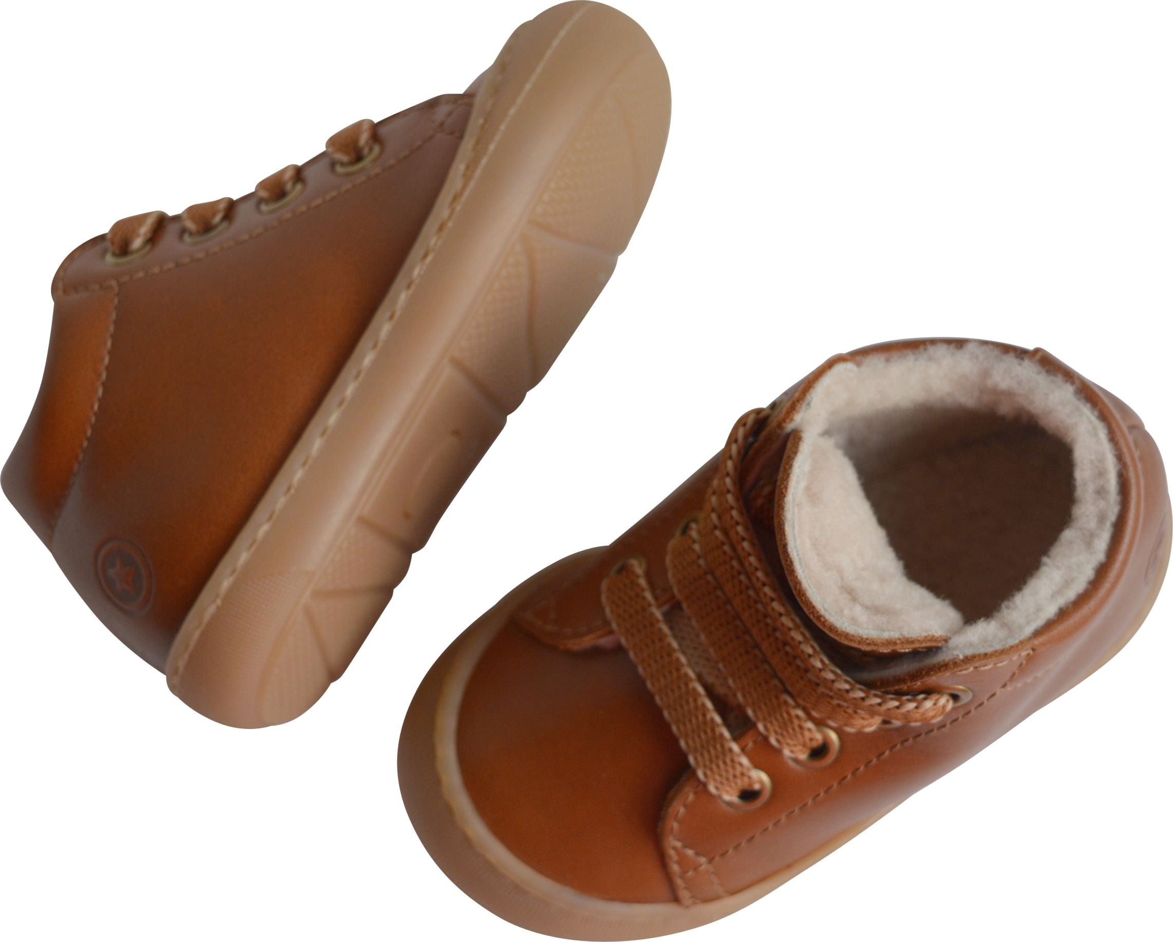 Chaussures Fourrées Souples Max Lacets - Cuir Camel