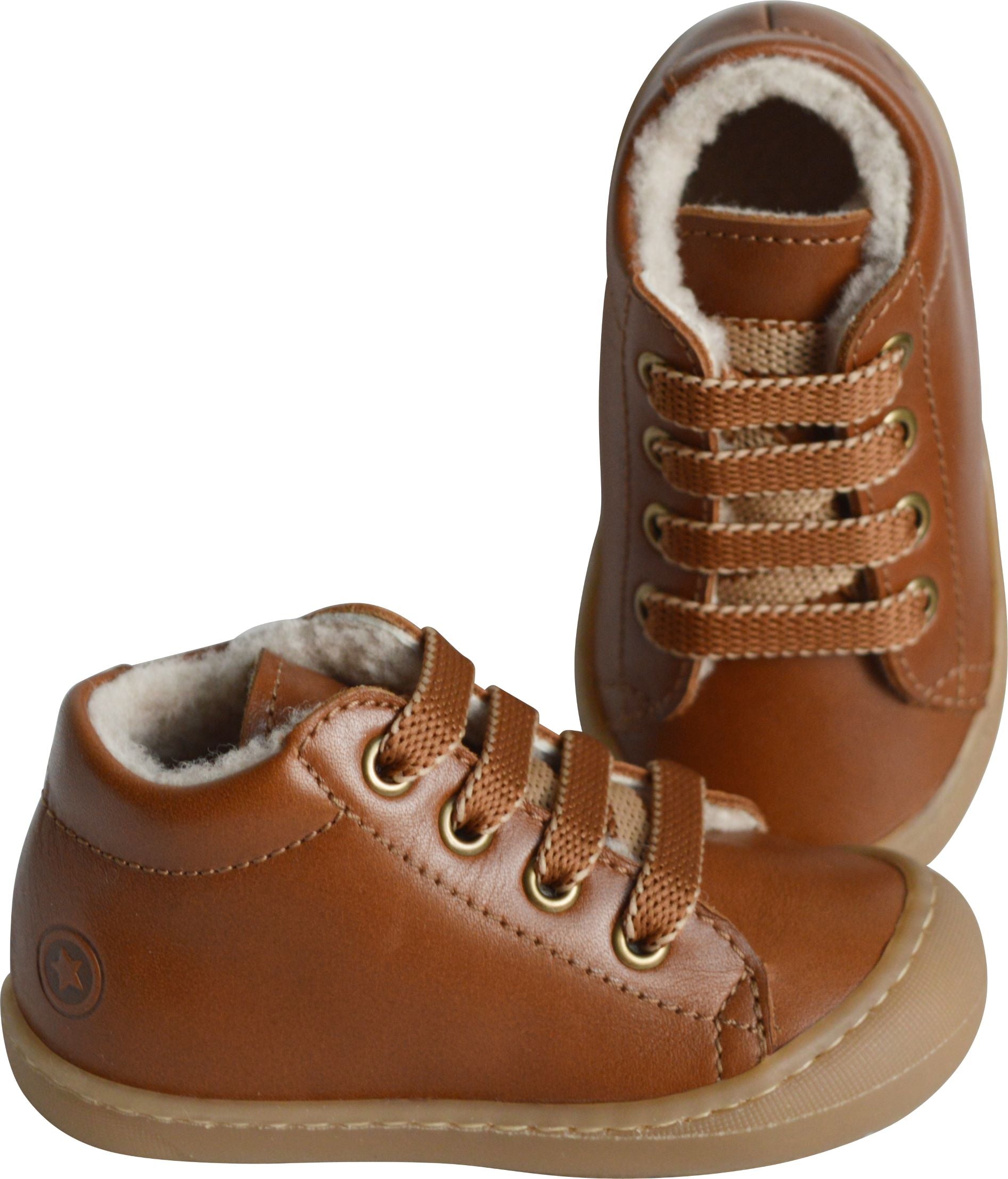 Chaussures Fourrées Souples Max Lacets - Cuir Camel