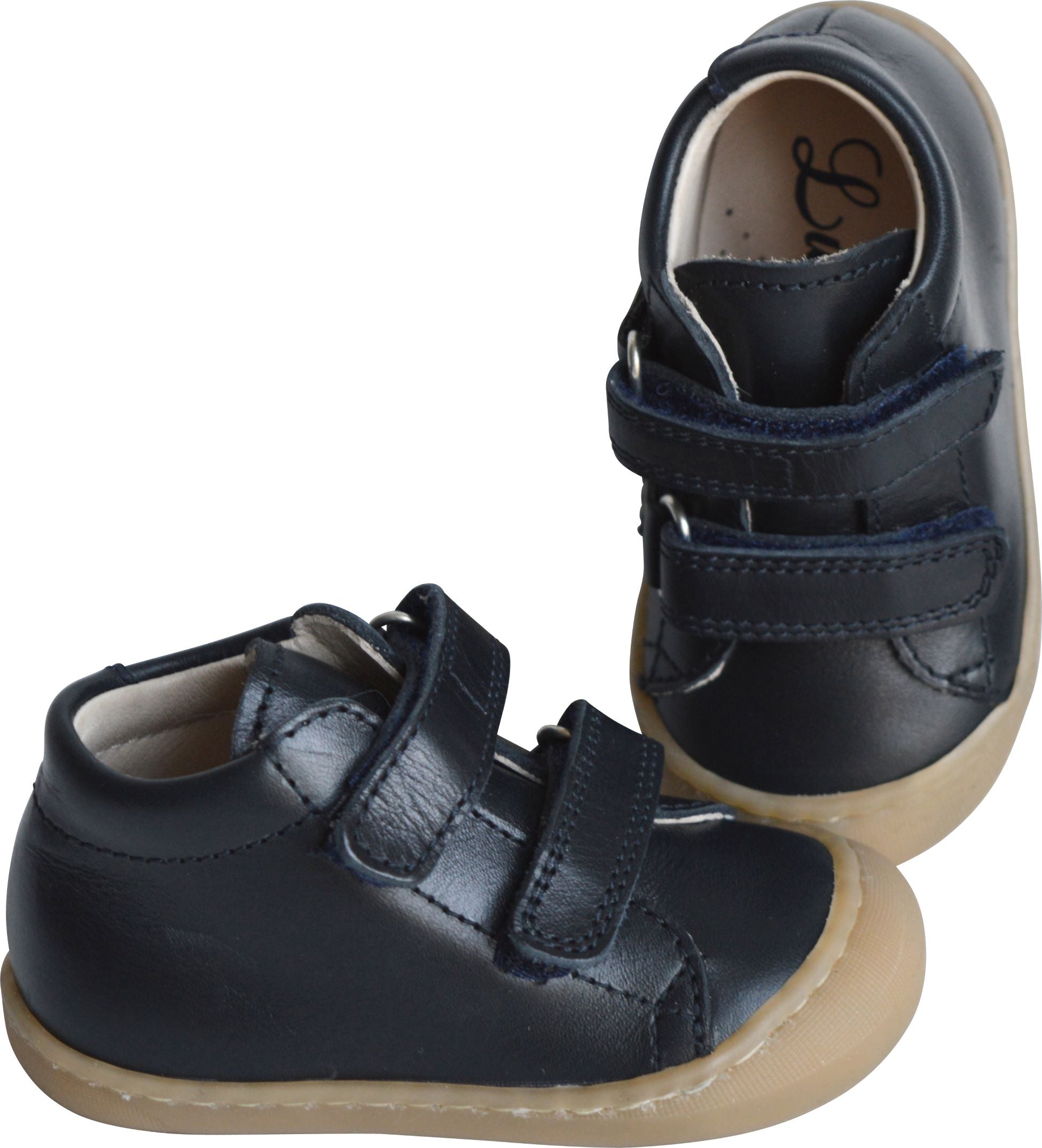 Chaussures Scratchs Souples Max - Cuir Marine