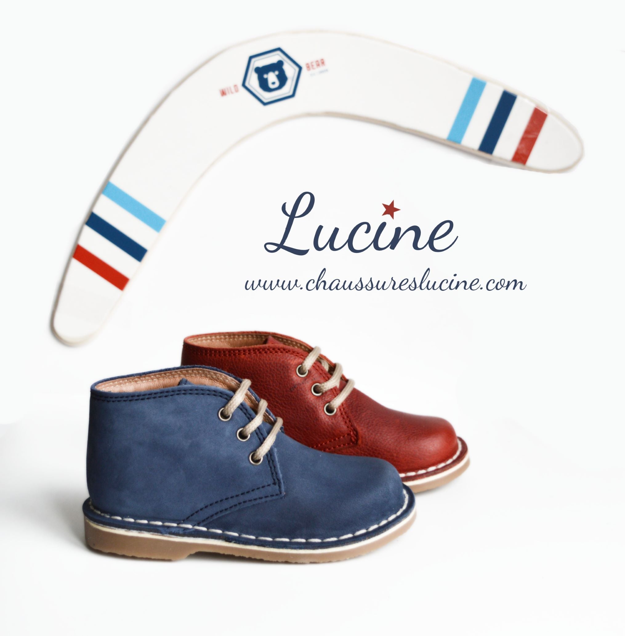 Chaussures Garçon Derbies À Lacets Médéric - Cuir Rouge Patiné