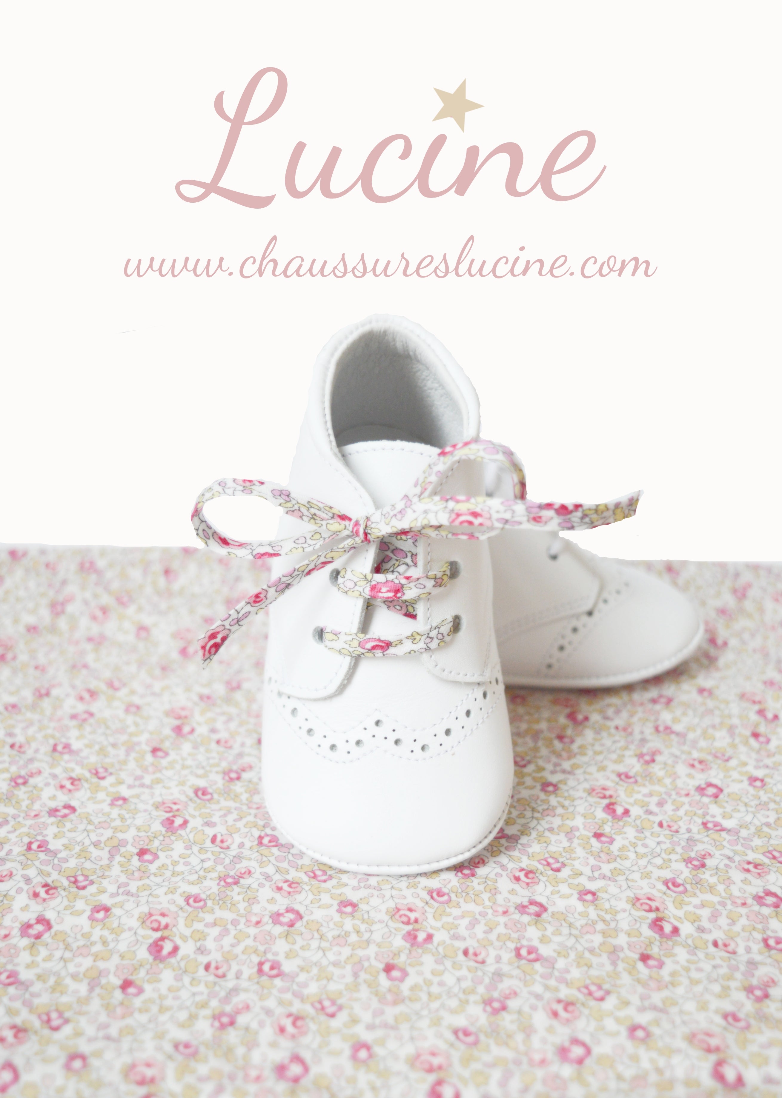 Chaussons Bébé Souples Antidérapants Mini-Adonis - Cuir Blanc