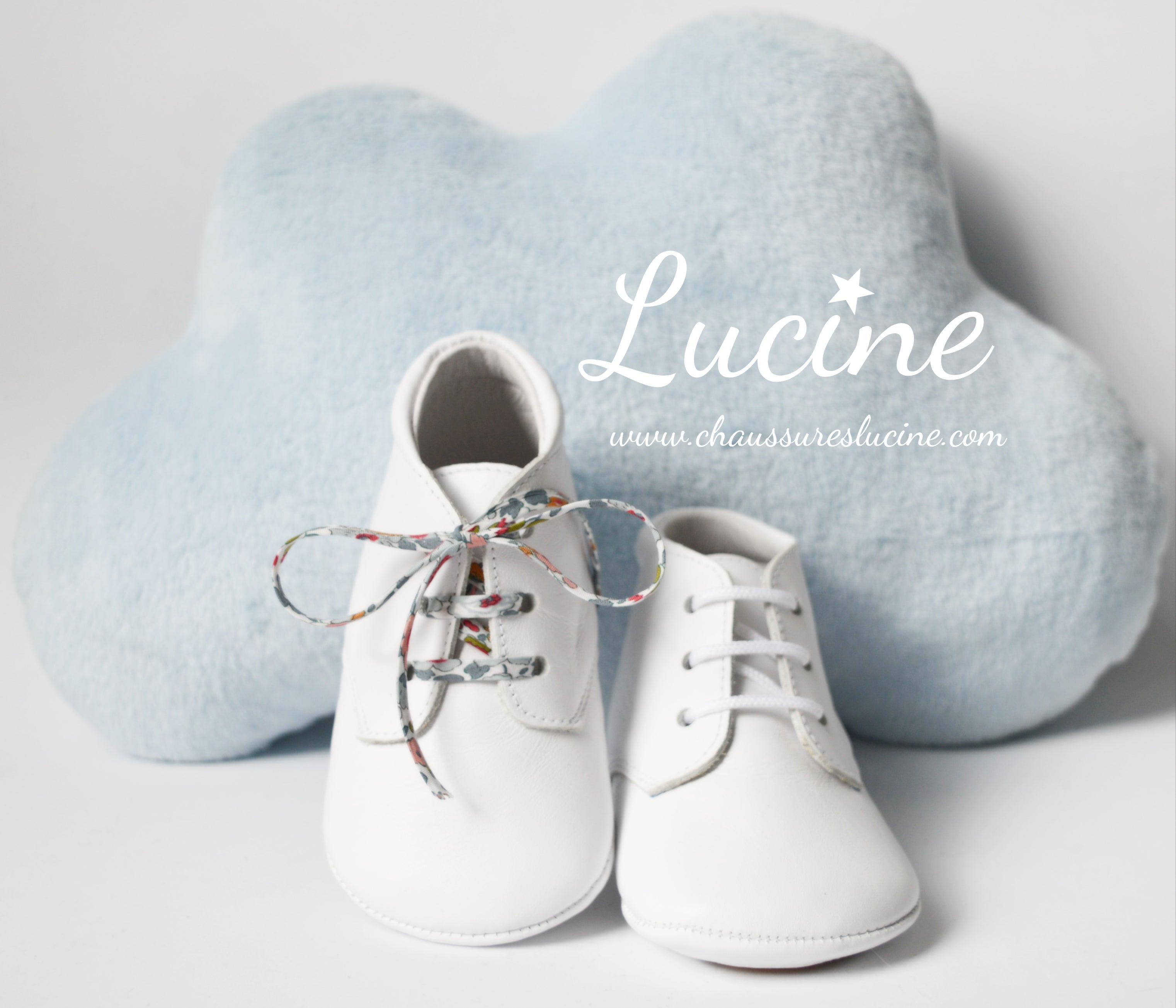 Chaussons Bébé Souples Antidérapants Mini-Arthur - Cuir Blanc