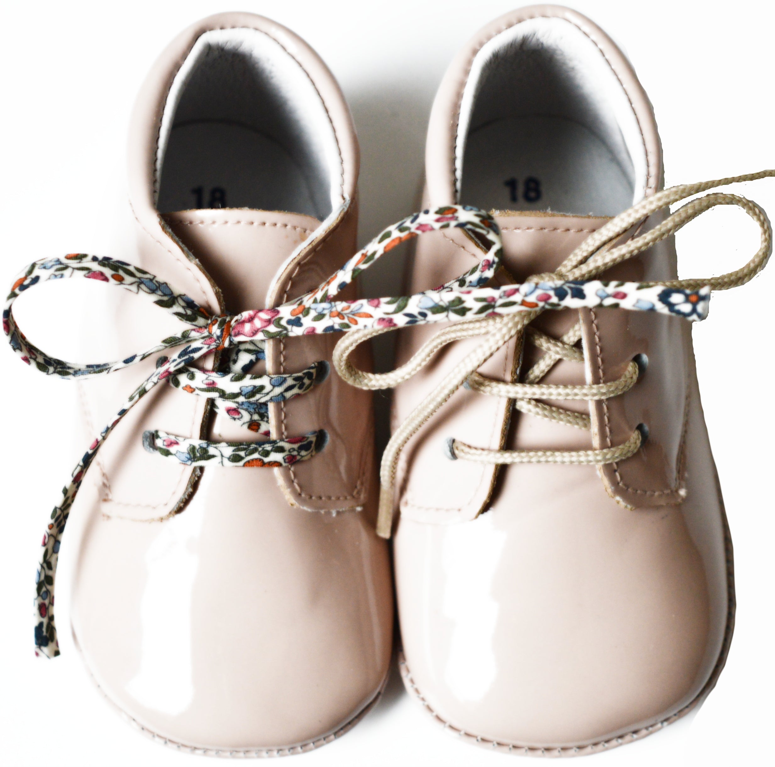 Chaussons Bébé Souples Antidérapants Mini-Arthur - Cuir Vernis Rose Nude