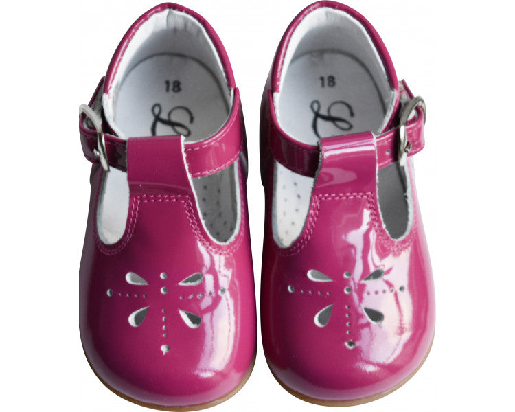 Chaussures Bottillons Salomés Souples Azylis Perfo - Vernis Rose Fushia