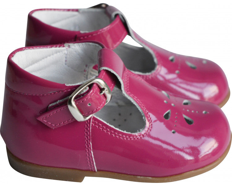 Chaussures Bottillons Salomés Souples Azylis Perfo - Vernis Rose Fushia