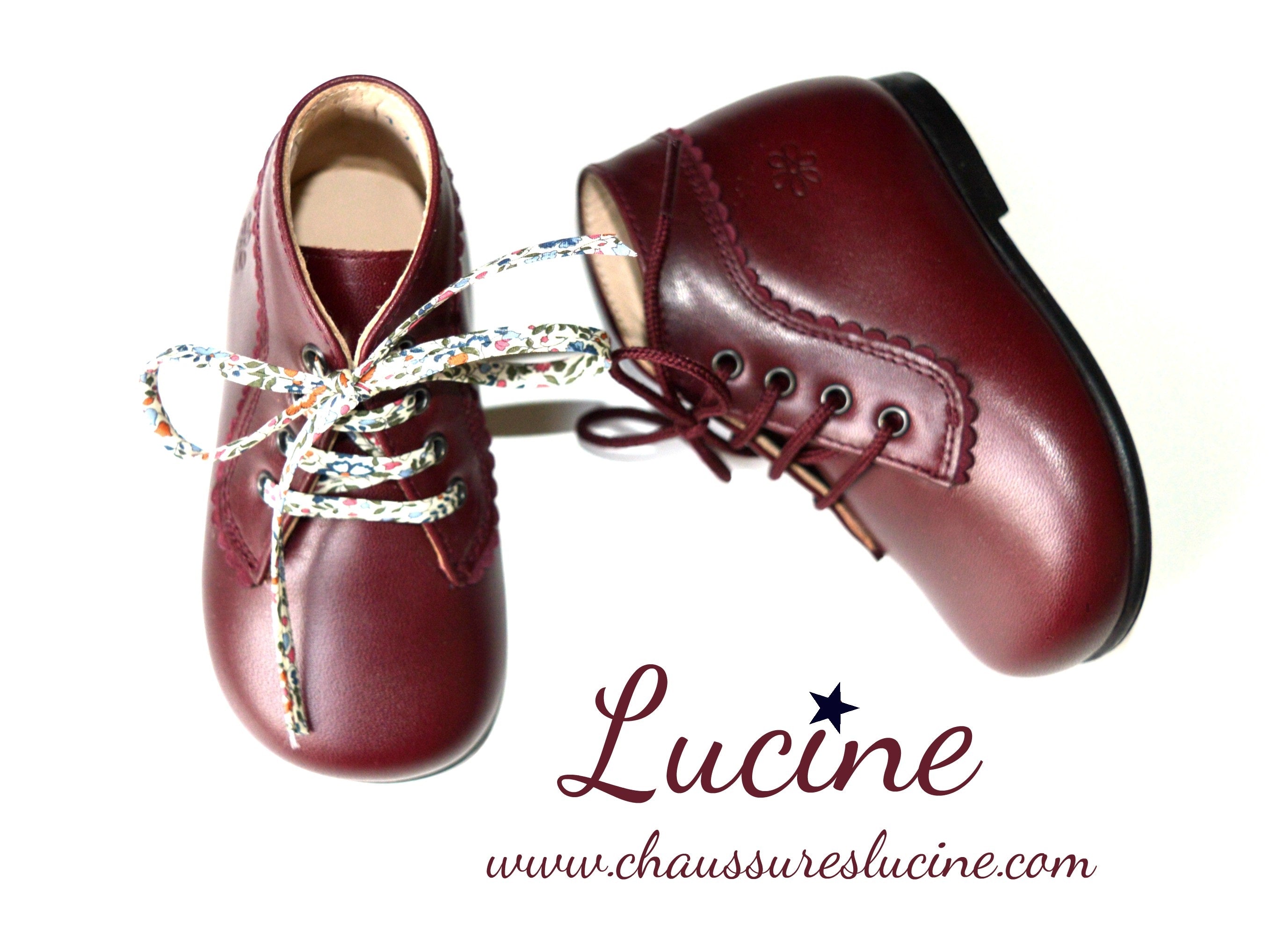 Chaussures Bottillons Aimée - Cuir Bordeaux