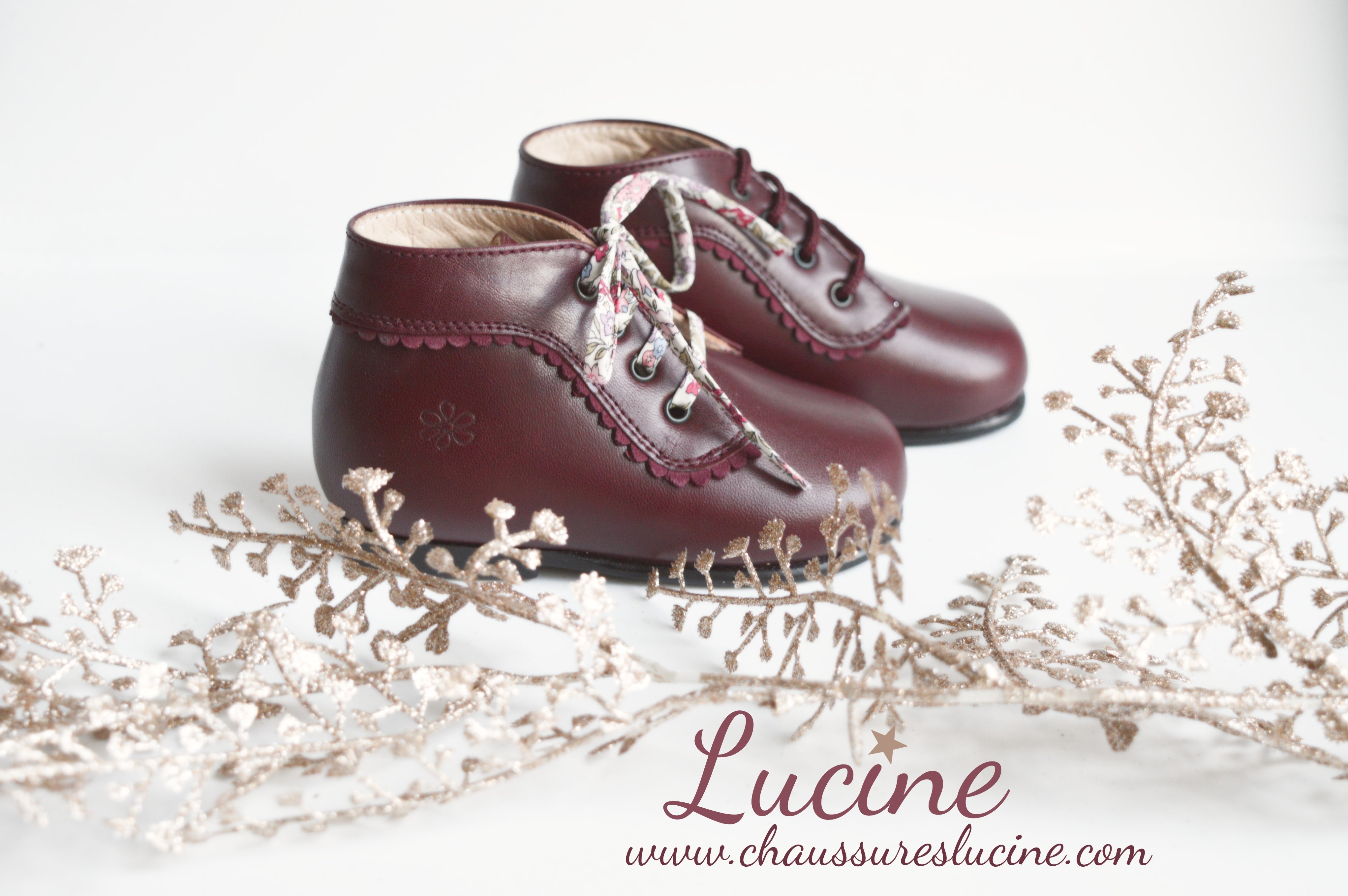 Chaussures Bottillons Aimée - Cuir Bordeaux