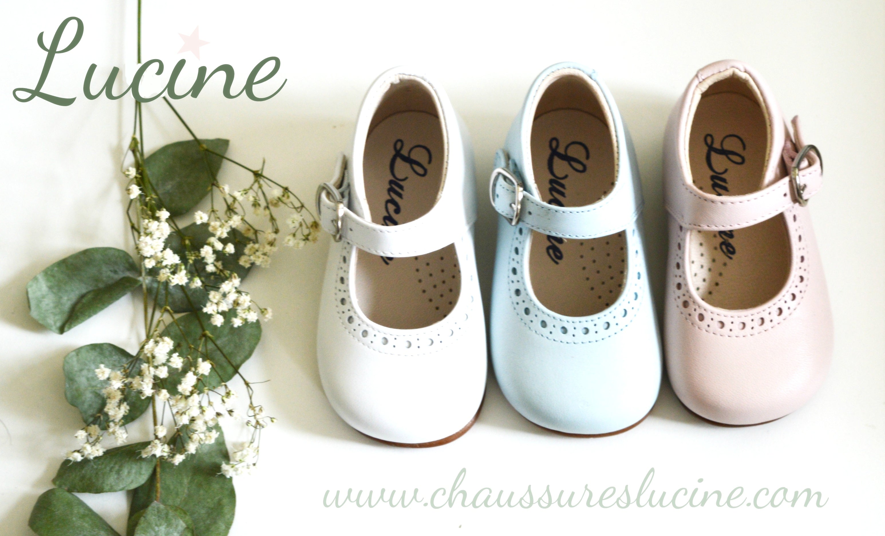 Chaussures Babies Charles Ix Alice À Boucle - Cuir Bleu Ciel