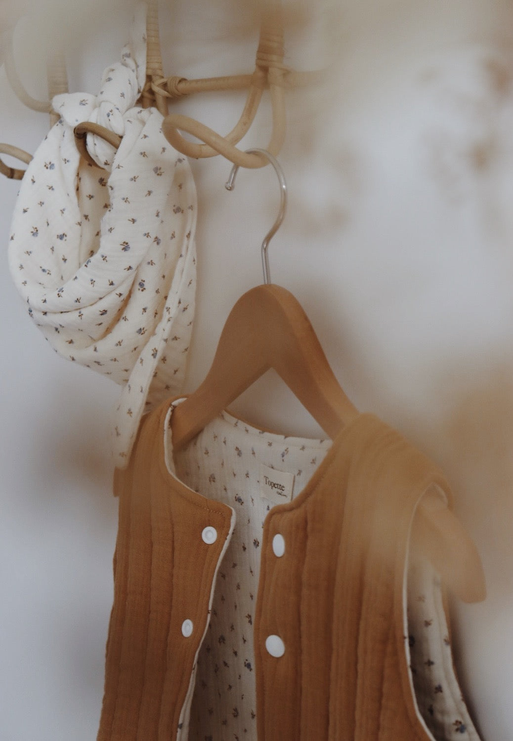 Veste matelassée sans manches Bleuet/Camel