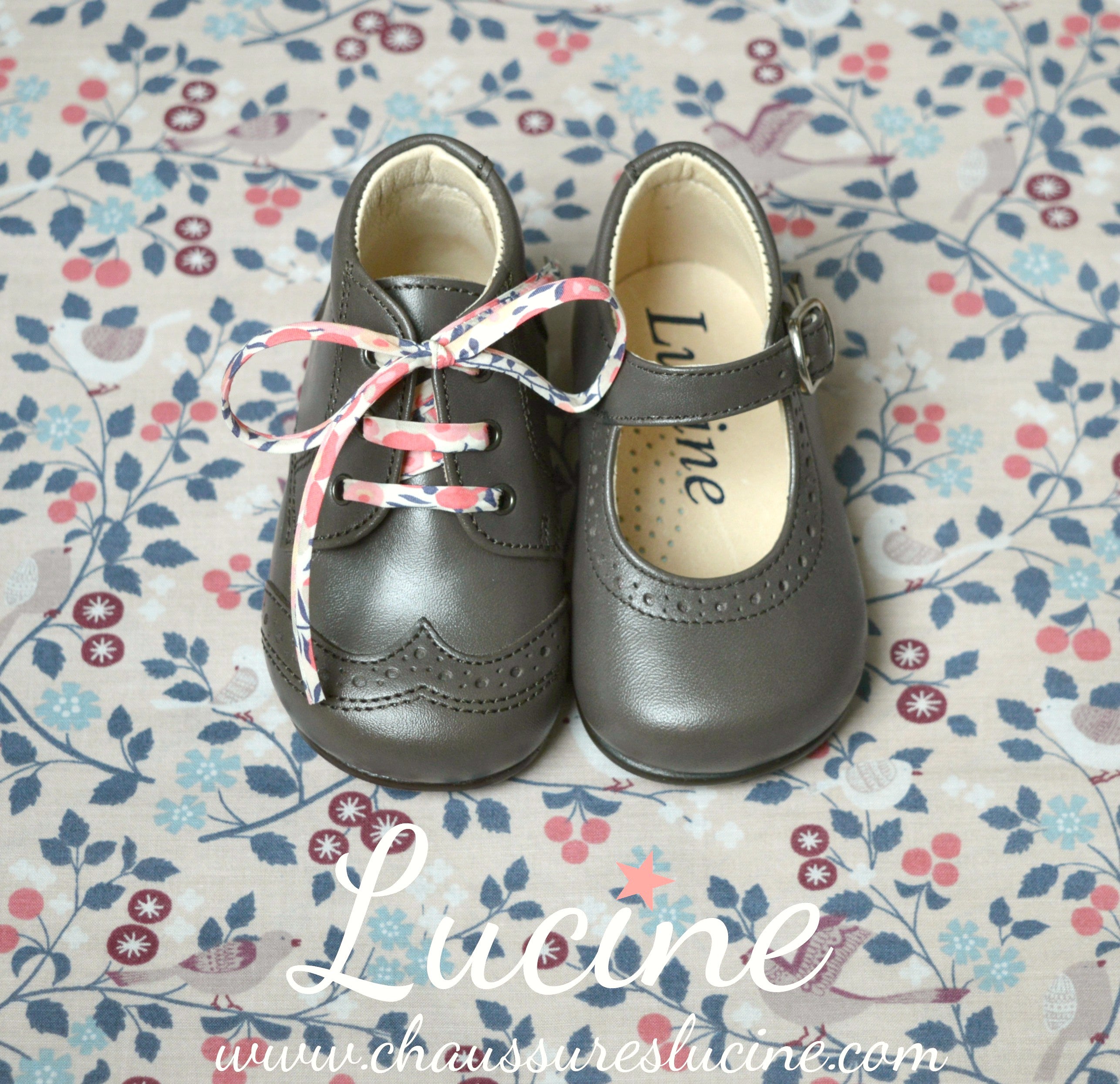 Chaussures Babies Charles Ix Alice À Boucle - Cuir Gris Taupe