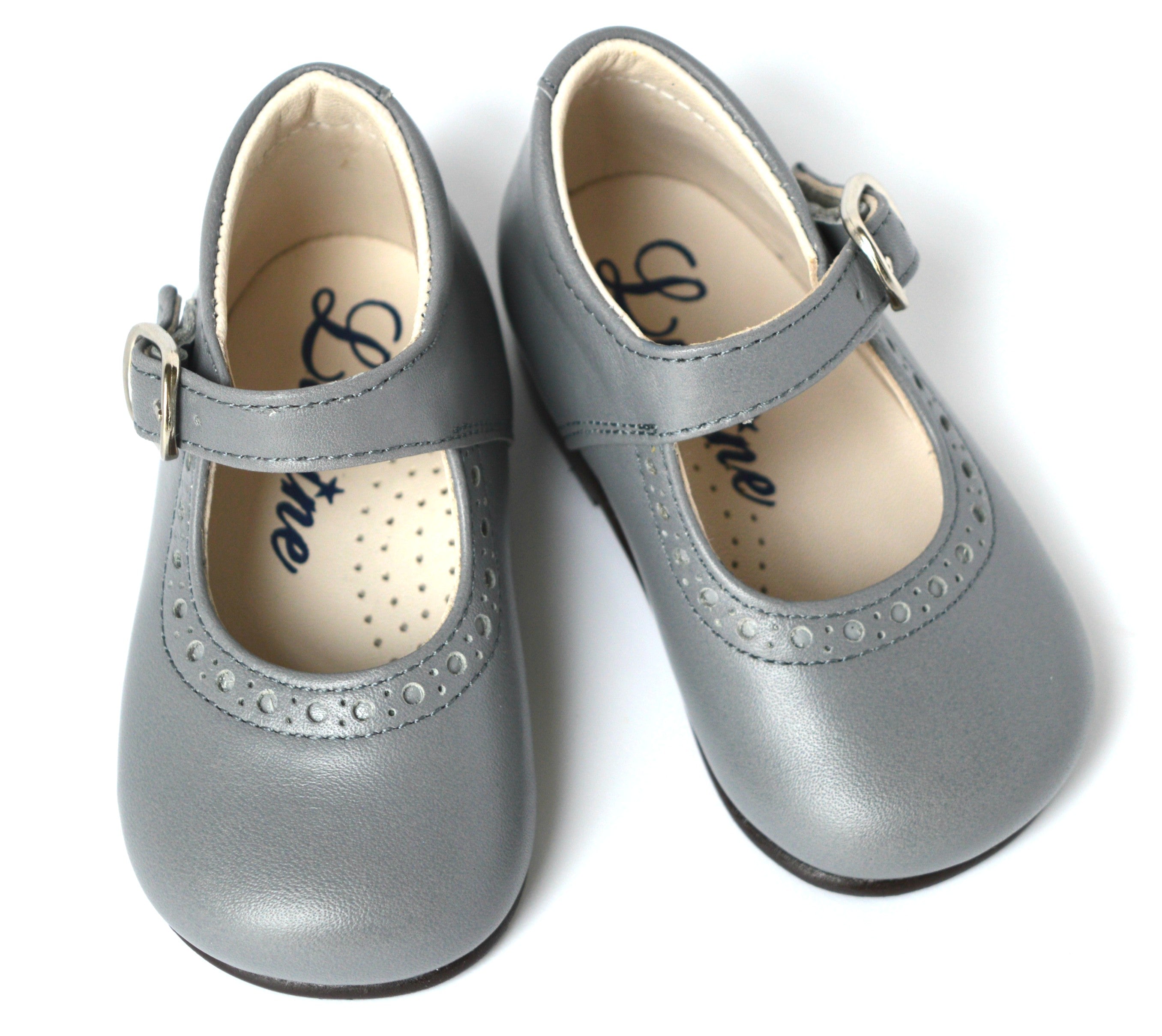 Chaussures Babies Charles Ix Alice À Boucle - Cuir Gris Clair