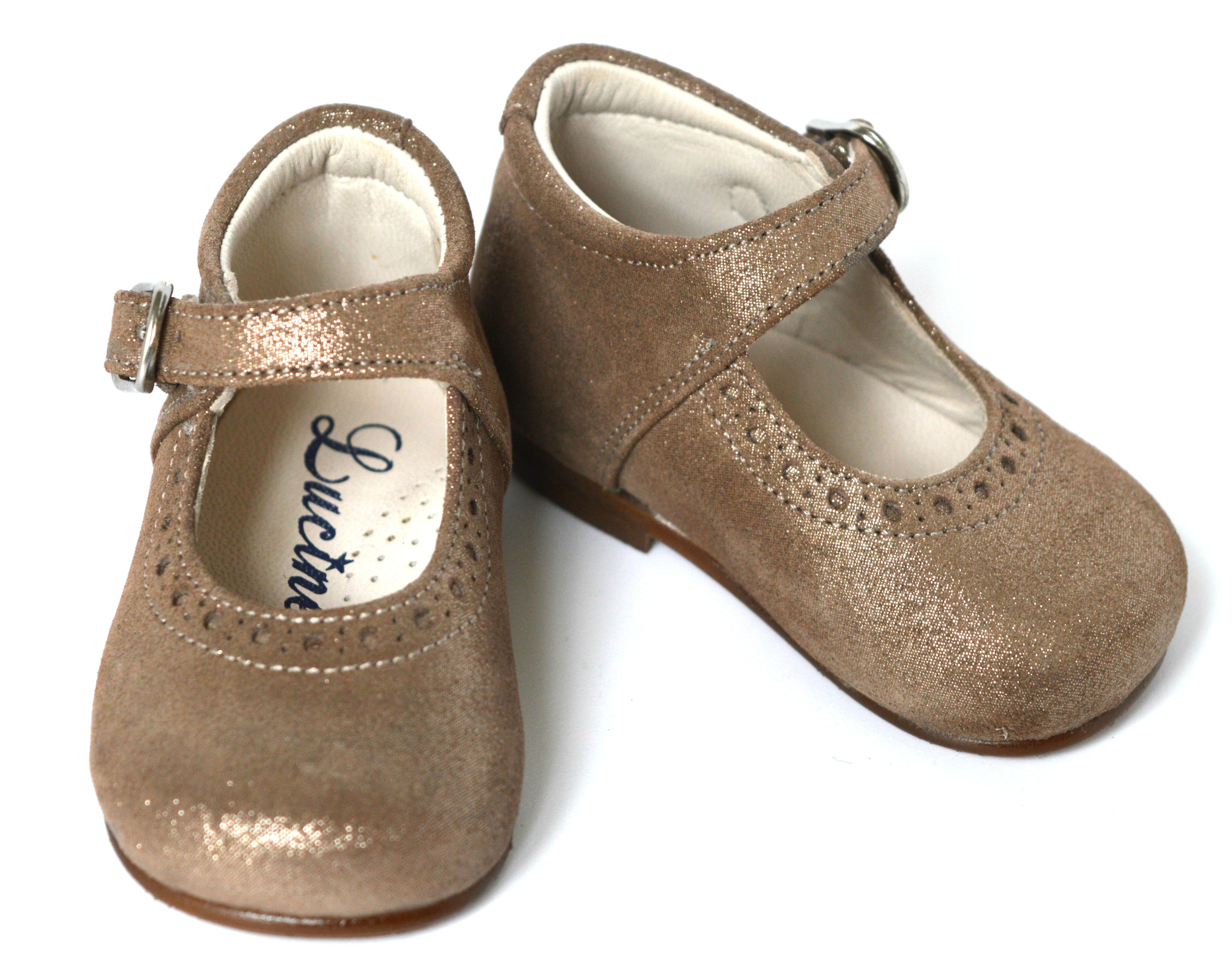 Chaussures Babies Charles Ix Alice À Boucle - Cuir Taupe Irisé