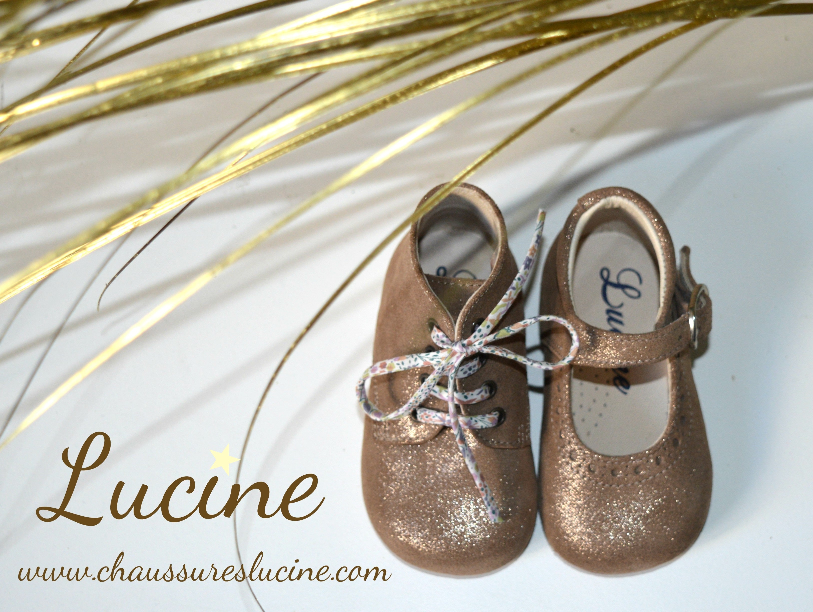 Chaussures Babies Charles Ix Alice À Boucle - Cuir Taupe Irisé