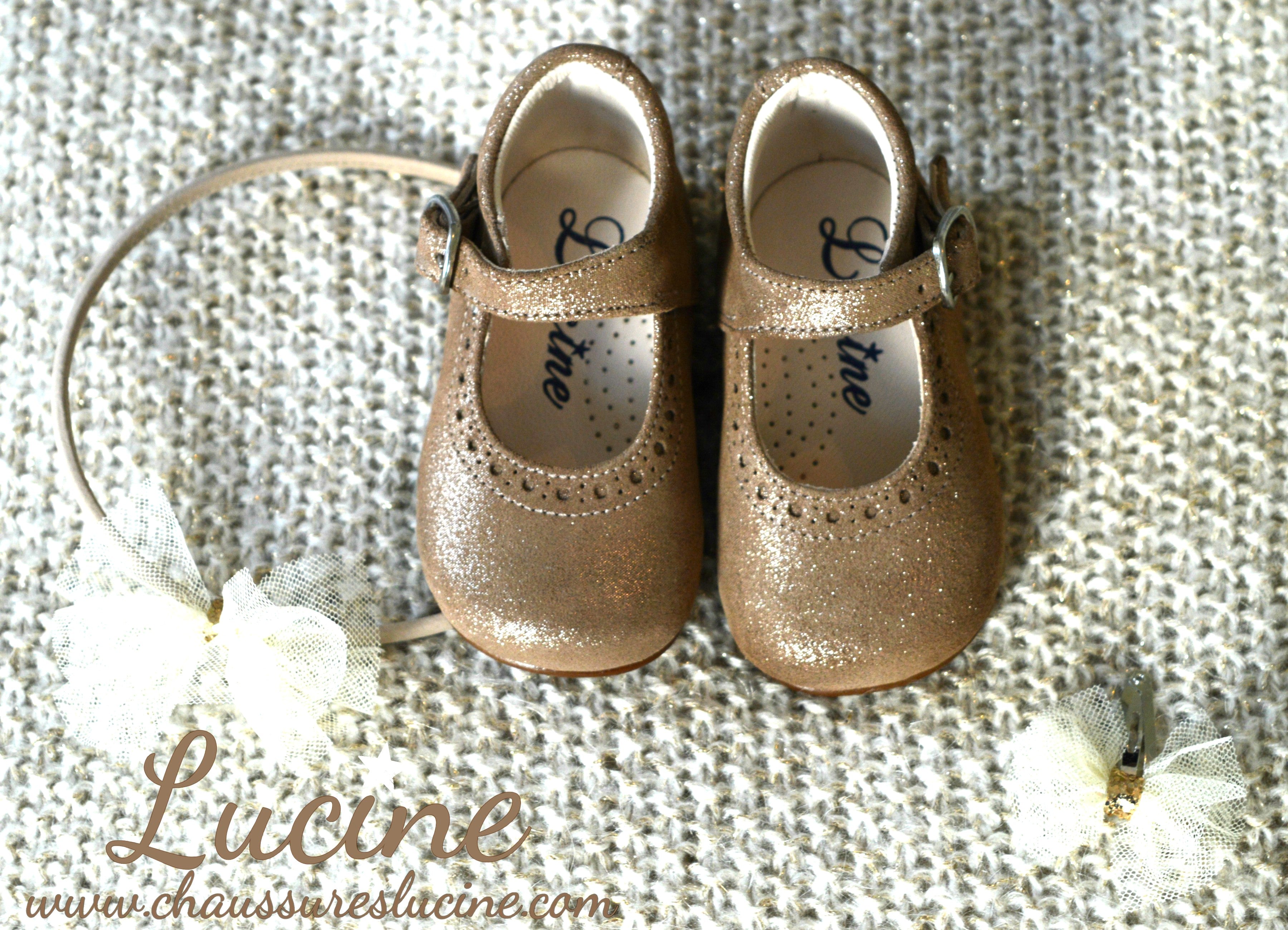 Chaussures Babies Charles Ix Alice À Boucle - Cuir Taupe Irisé