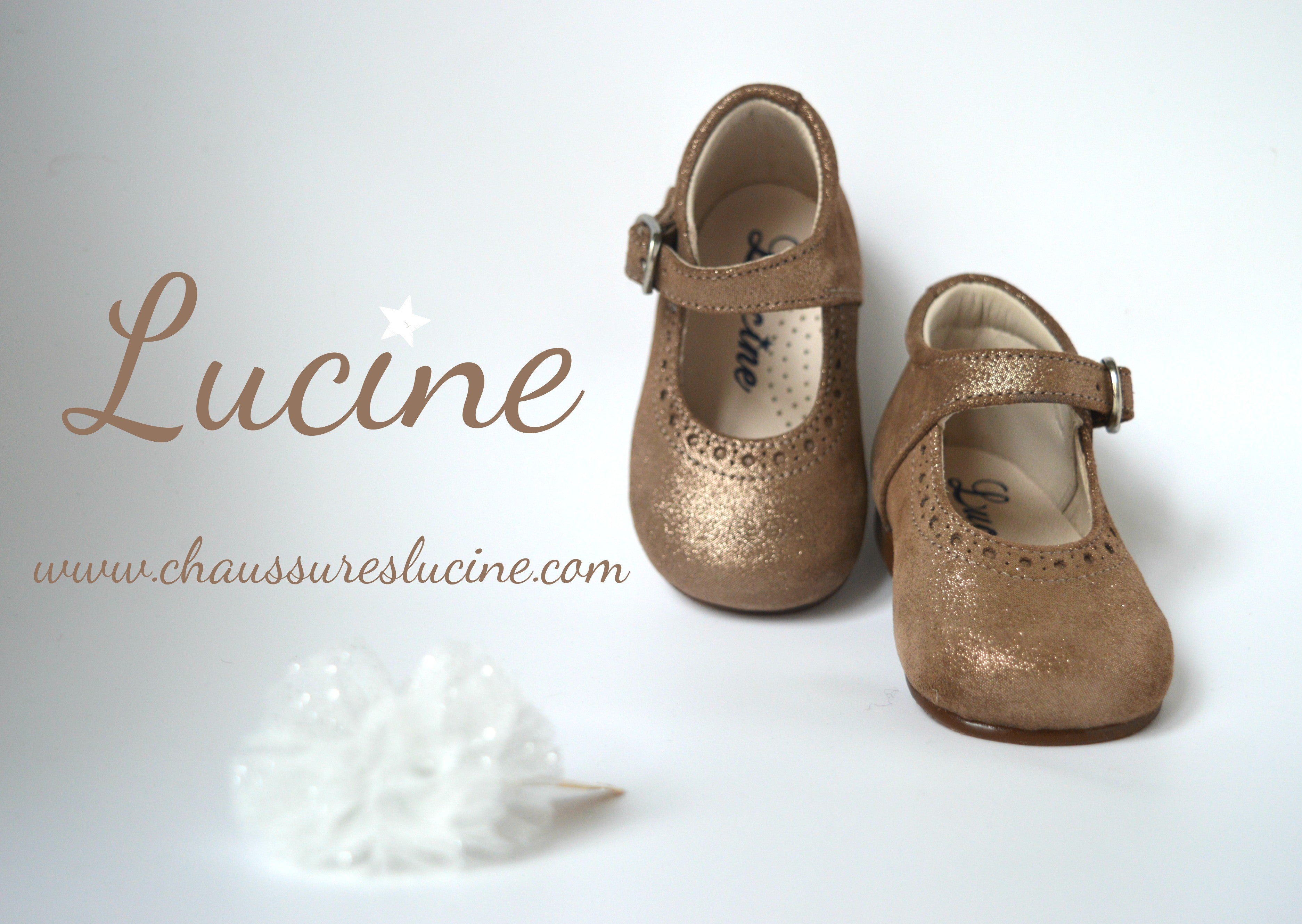 Chaussures Babies Charles Ix Alice À Boucle - Cuir Taupe Irisé