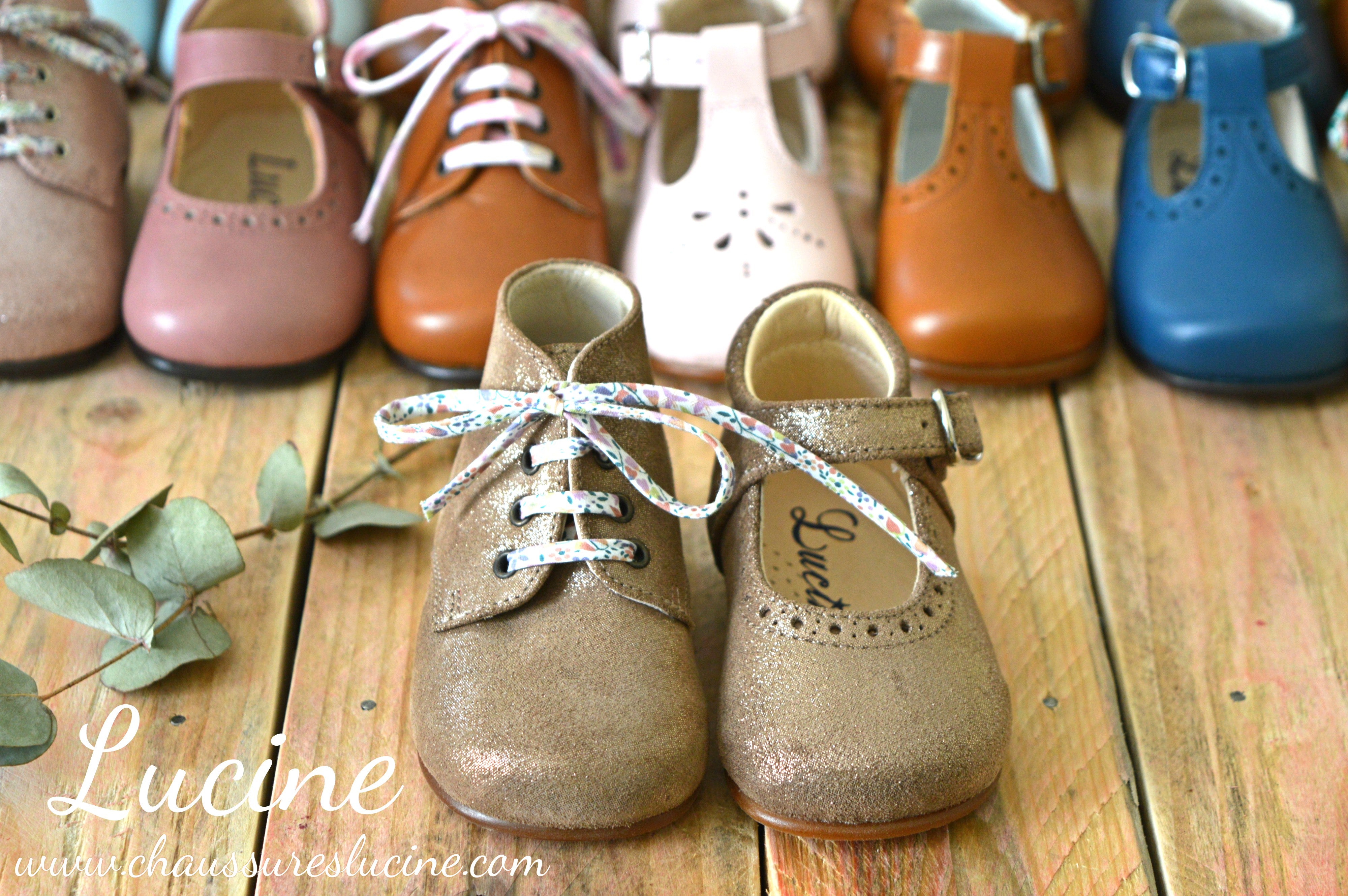 Chaussures Babies Charles Ix Alice À Boucle - Cuir Taupe Irisé