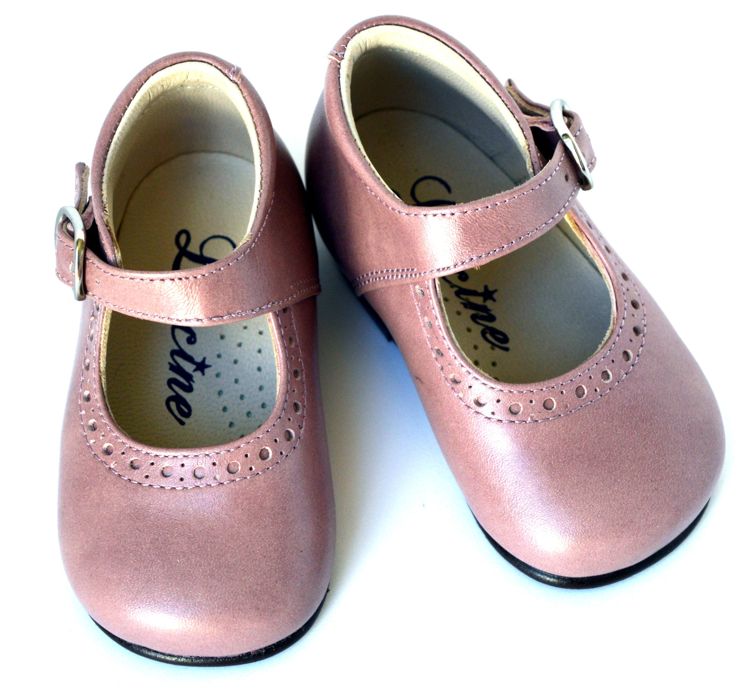 Chaussures Babies Charles Ix Alice À Boucle - Cuir Vieux Rose