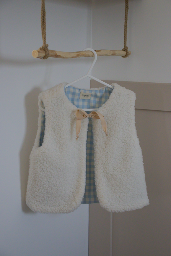 Gilet de berger Vichy Bleu ciel
