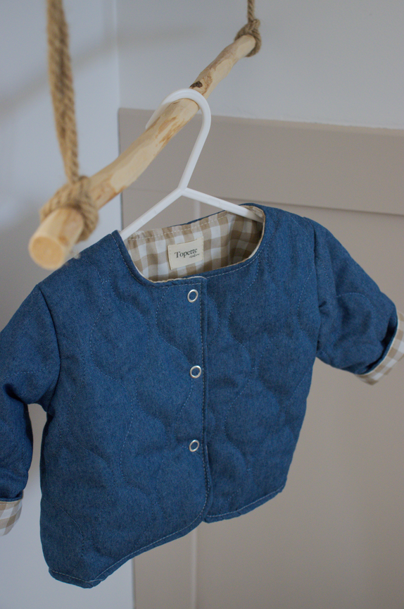 Veste matelassée avec manches Jean / Vichy Camel
