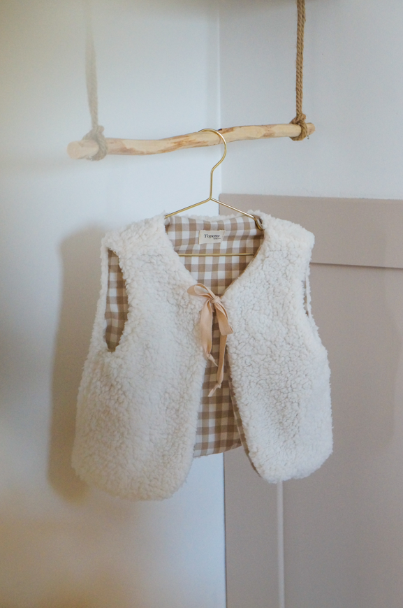 Gilet de berger Vichy Camel