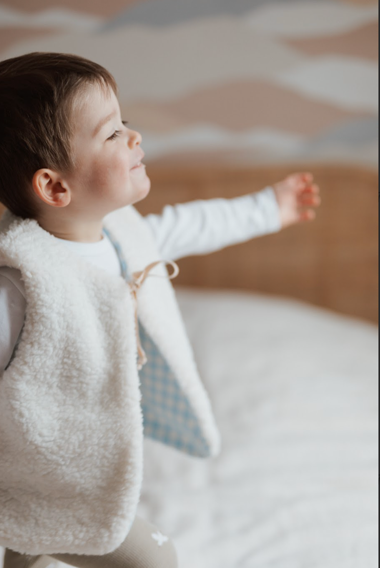 Gilet de berger Vichy Bleu ciel