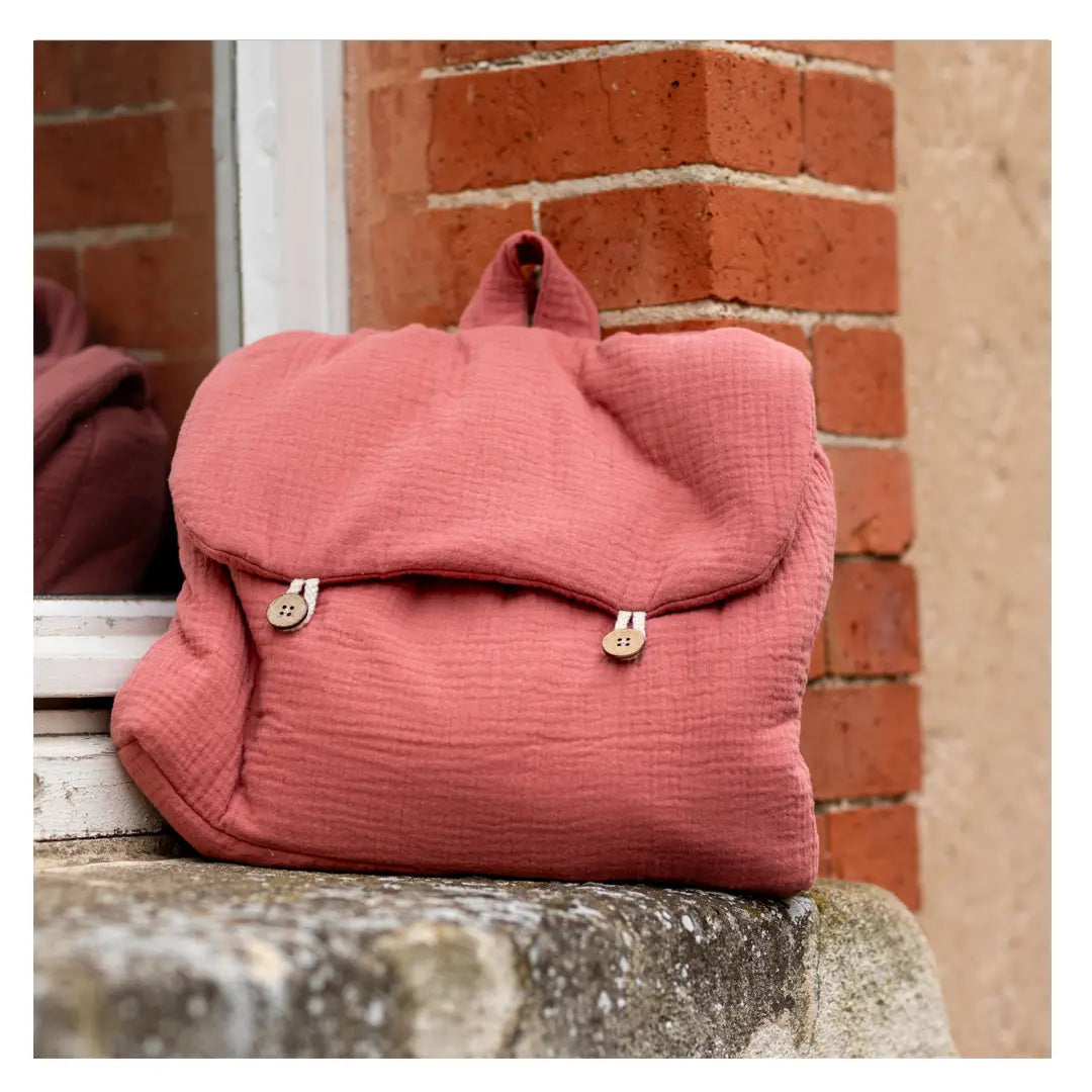 Cartable personnalisé fille rose marsala Géranium