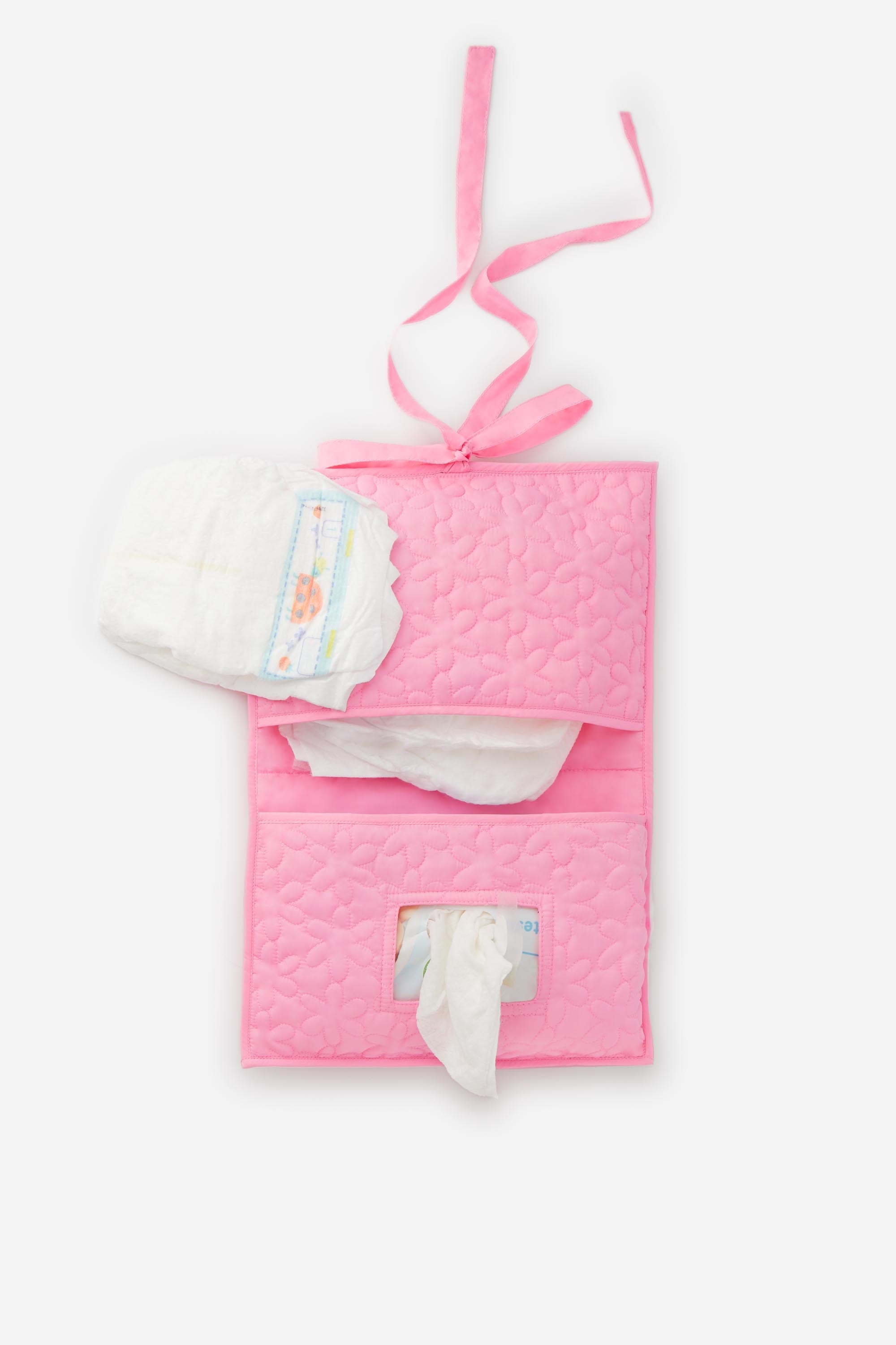 Pochette pour couches et lingettes. Nylon matelassé. Broderie. Accessoire bébé pour sac à langer. Cool et mode idéal en cadeau pour maman. 26 PARADIS