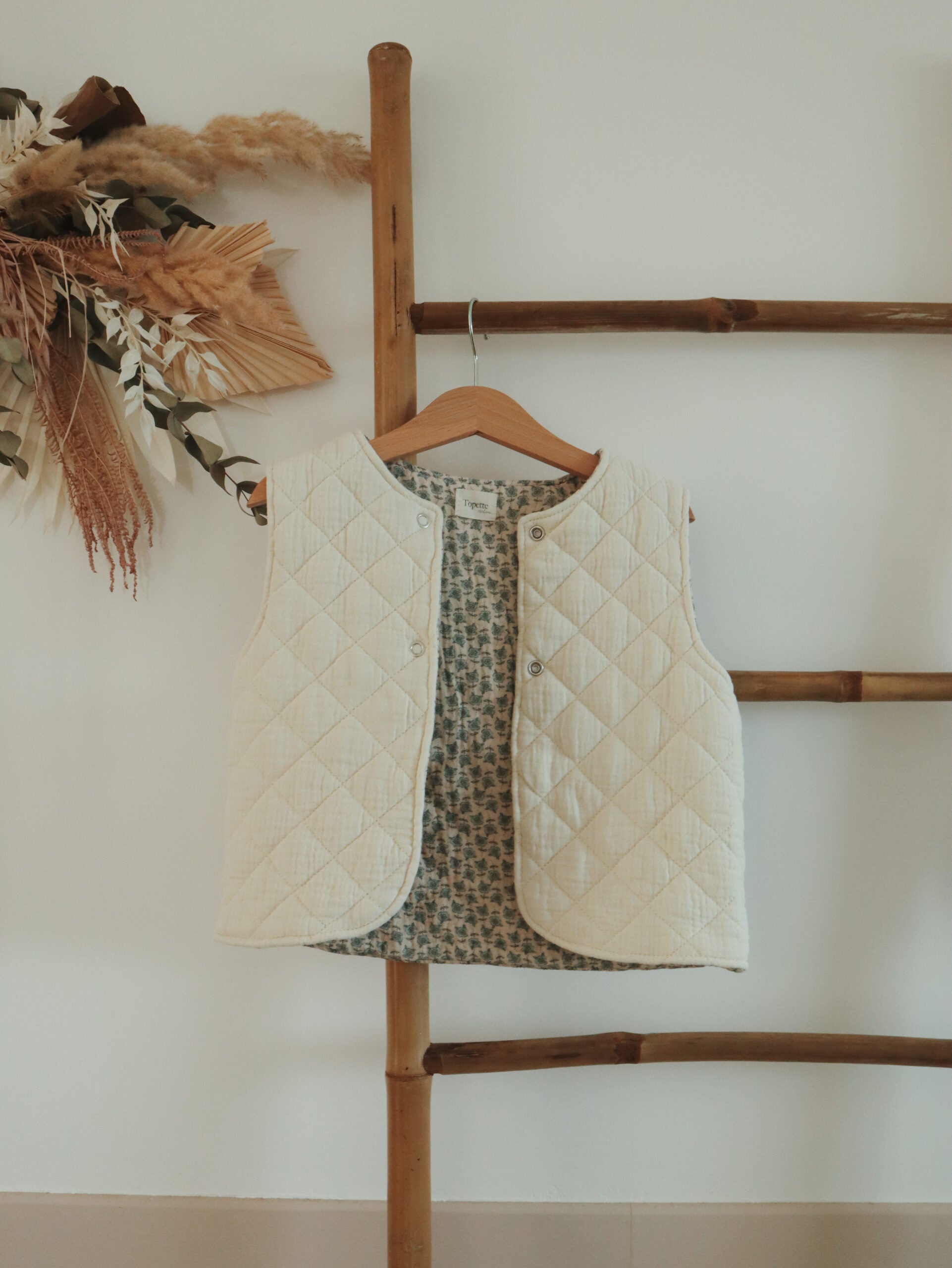 Veste matelassée sans manches Crème/Bloom