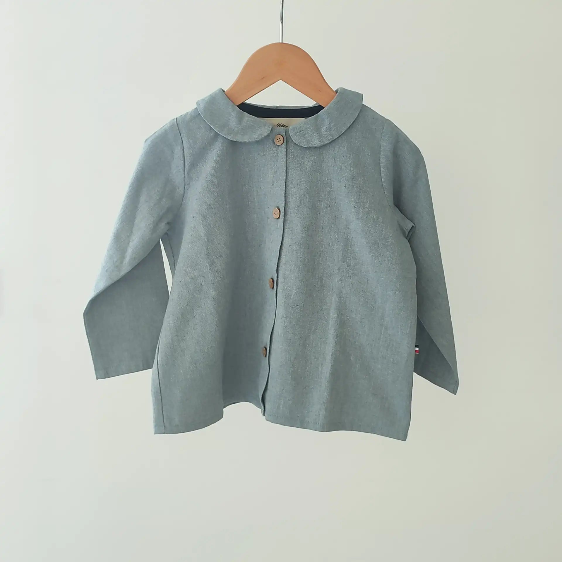 Chemise bébé coton bio bleu tendre LYS