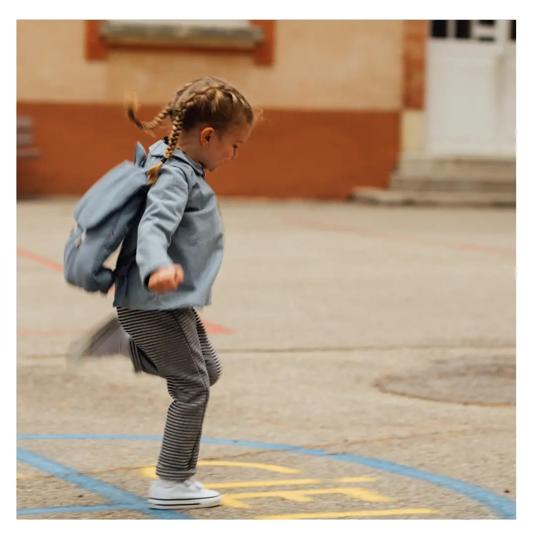 Cartable enfant personnalisé bleu tendre Géranium