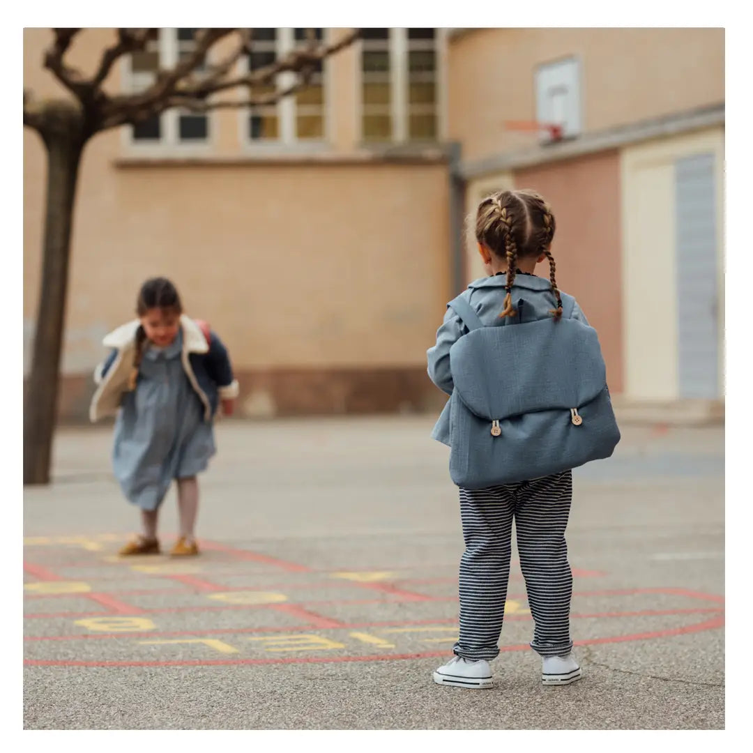 Cartable enfant personnalisé bleu tendre Géranium